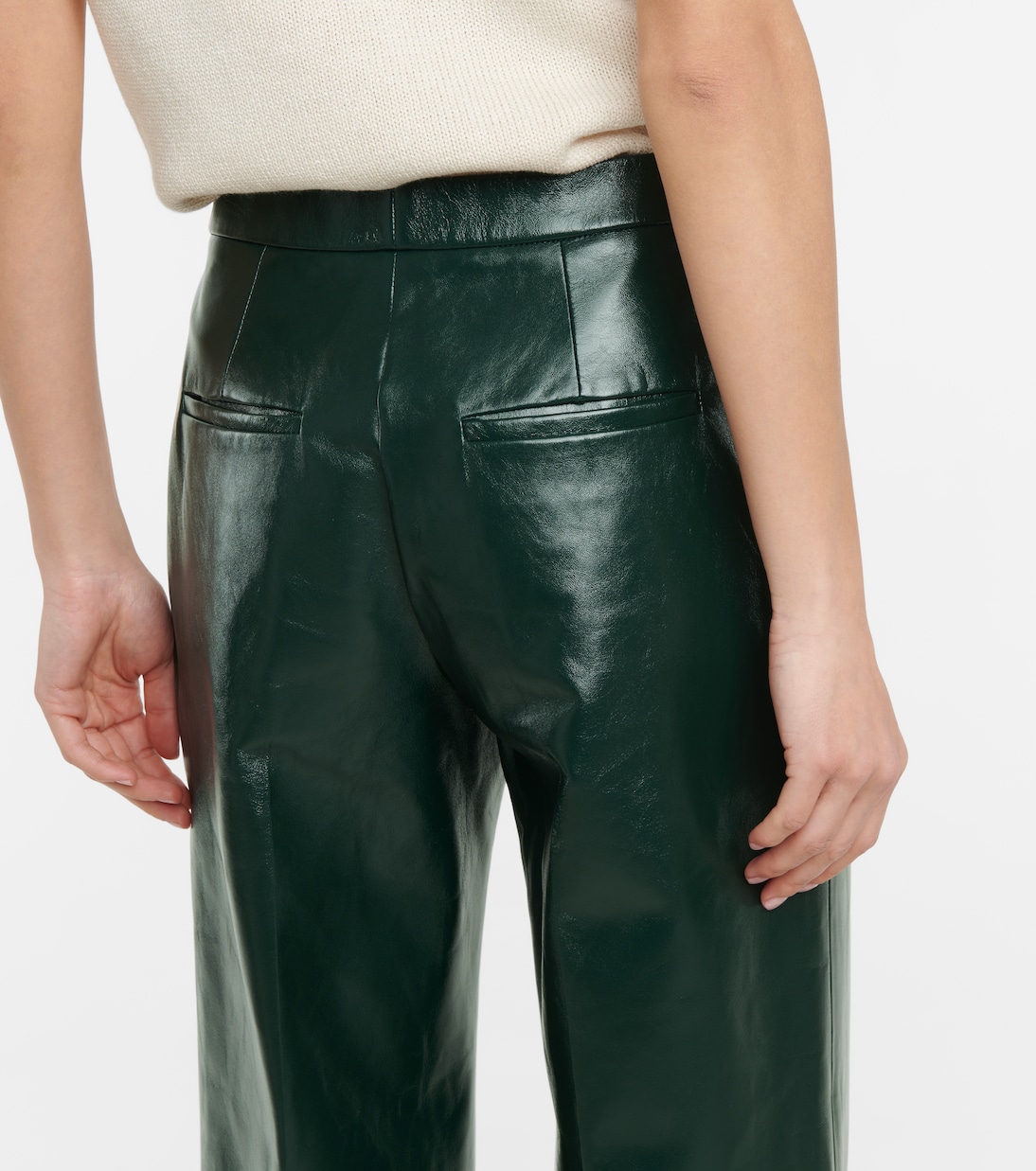 Weite High-Rise-Hose aus Leder | Jil Sander