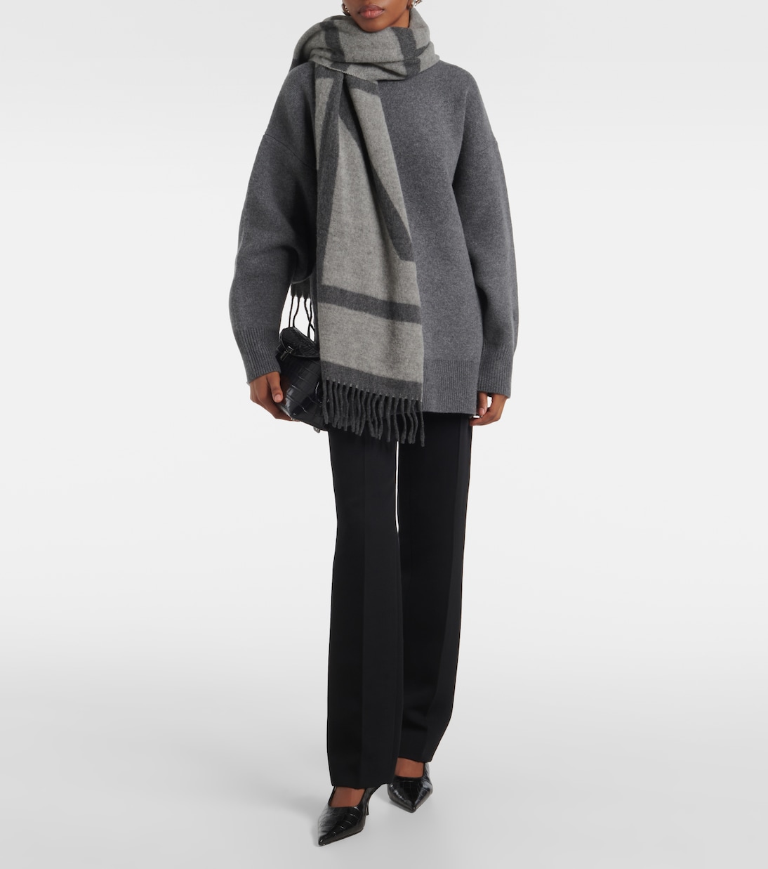 Sciarpa in lana vergine a righe | Toteme