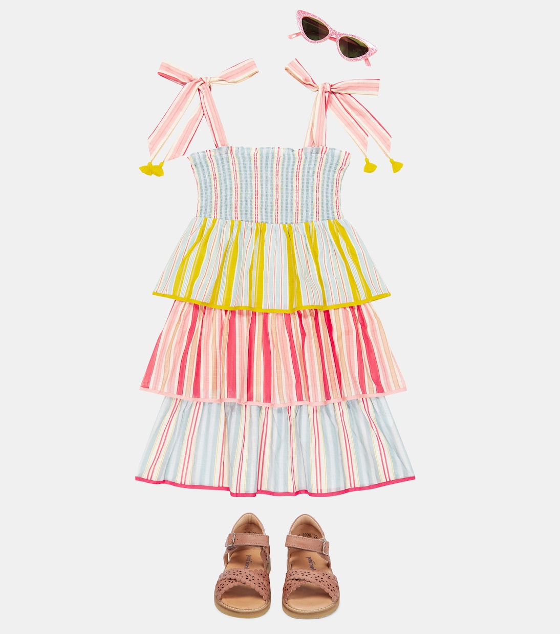 Robe Pattie rayée en coton | Zimmermann Kids