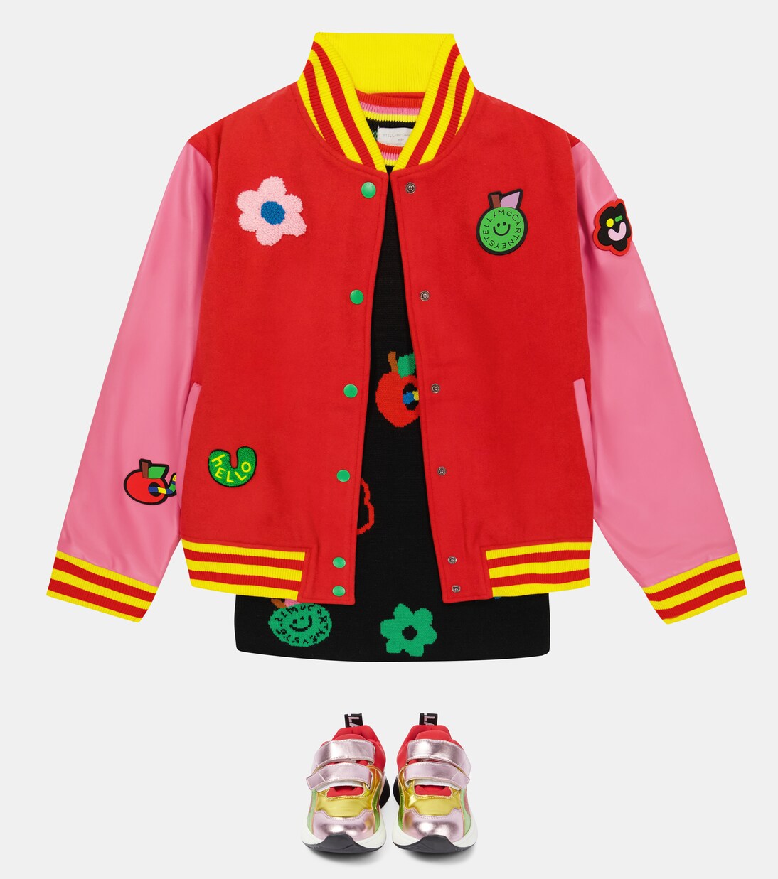 Appliqué wool-blend bomber jacket | Stella McCartney Kids