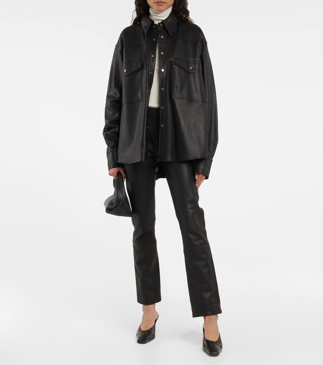 Low-Rise-Hose Gonda aus Leder | Petar Petrov