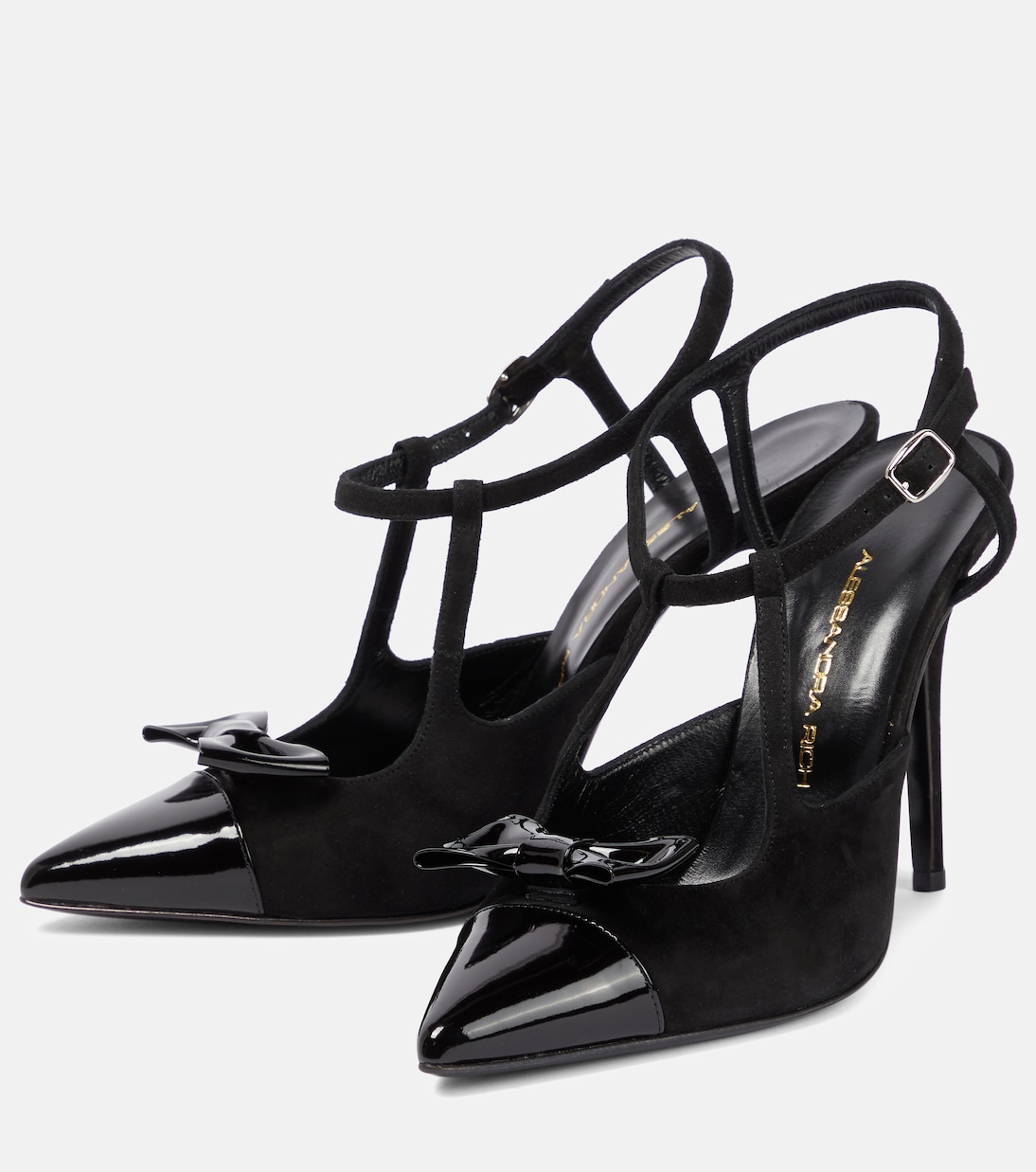 Pumps aus Veloursleder und Lackleder | Alessandra Rich
