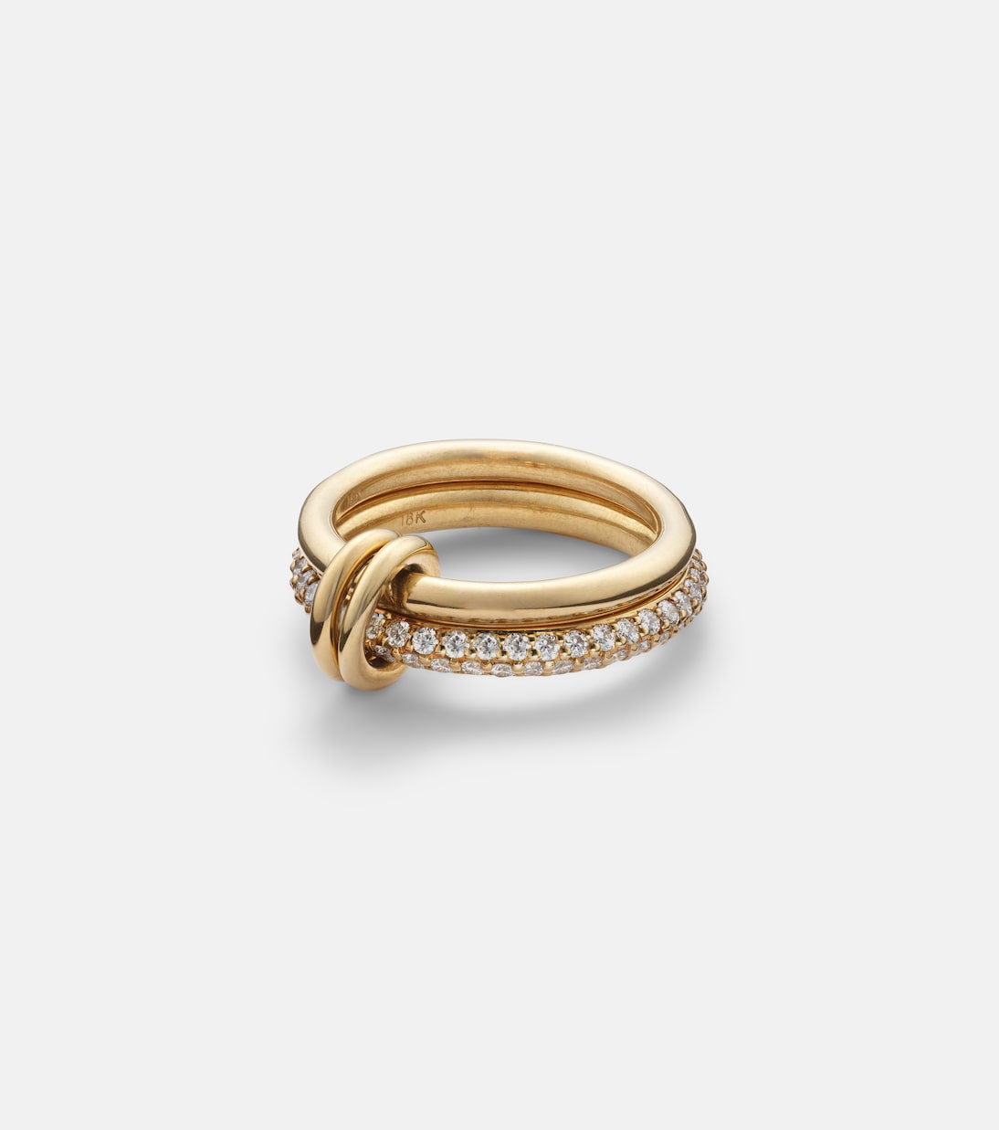 Virgo 18kt gold linked rings with white diamonds | Spinelli Kilcollin
