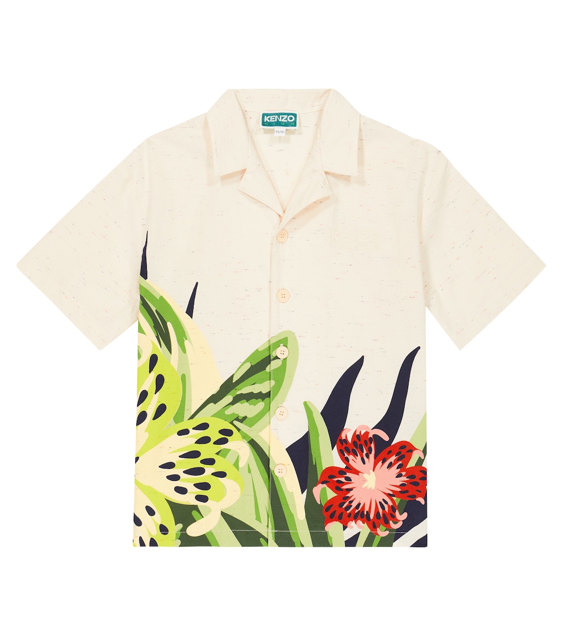 Floral printed cotton shirt | Kenzo Kids
