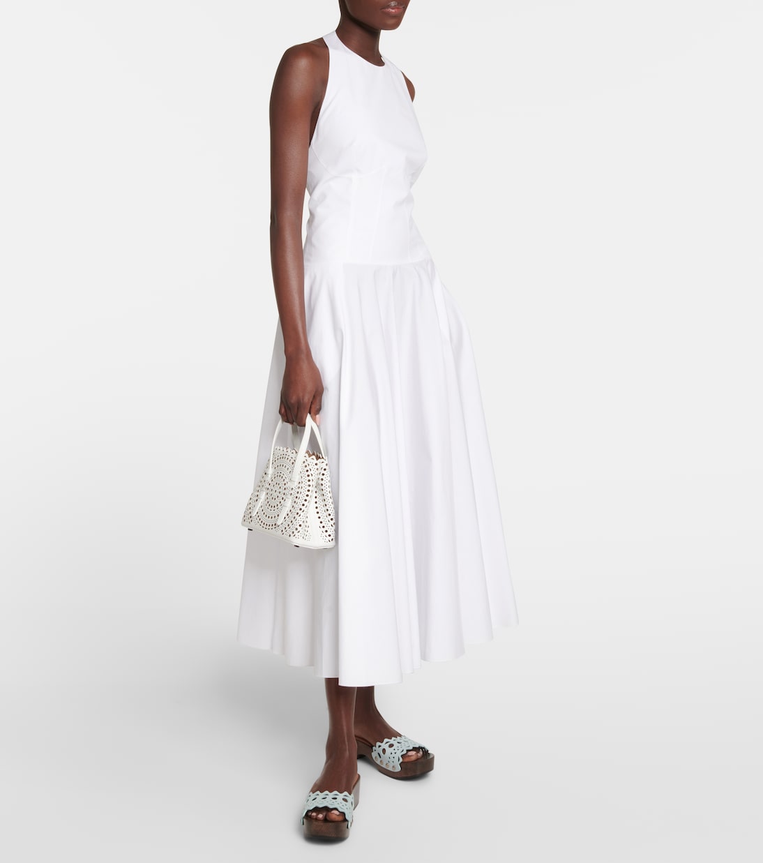 Mules Vienne en cuir et bois | Alaïa