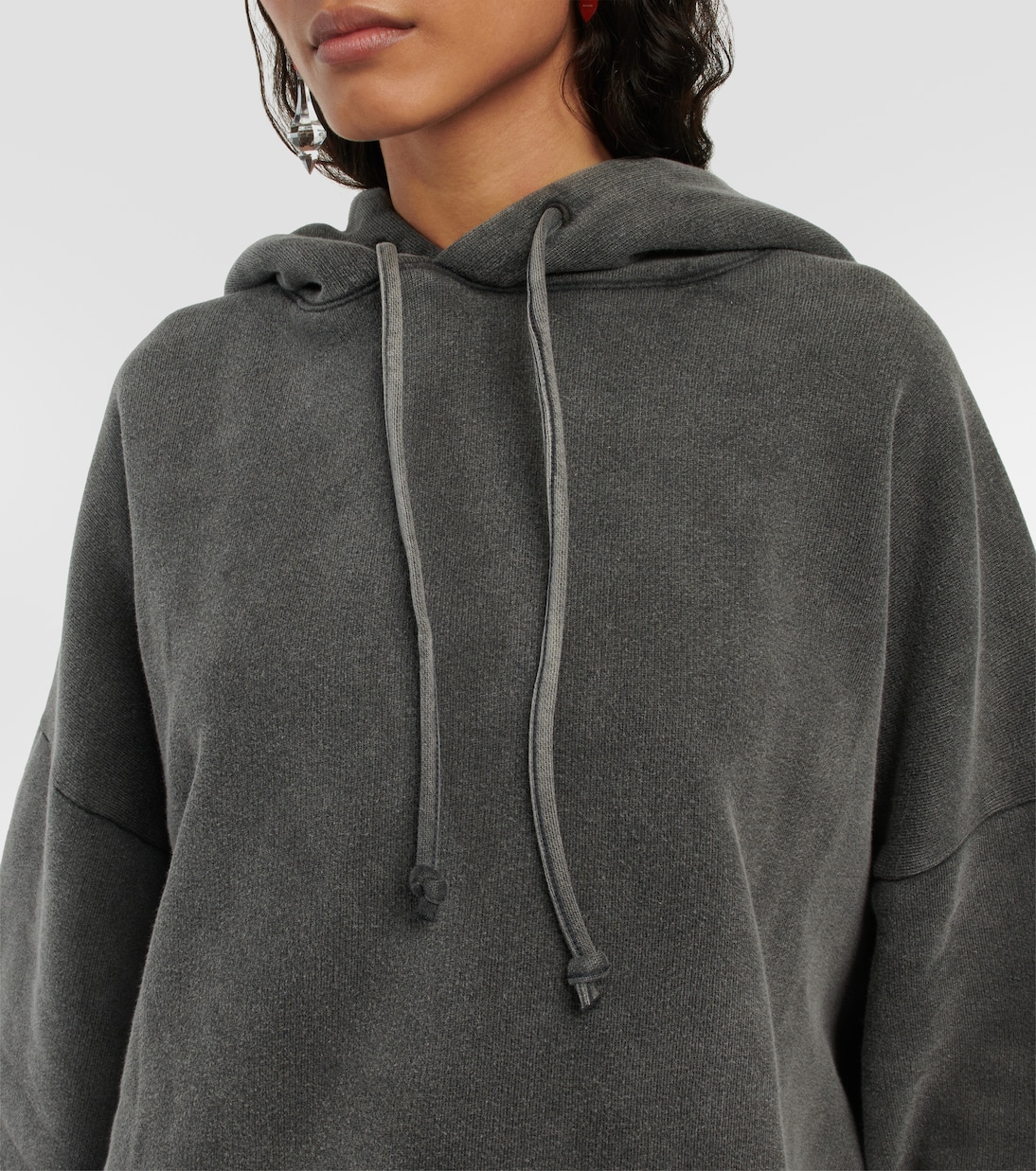 Sudadera con capucha de algodón cropped | Acne Studios