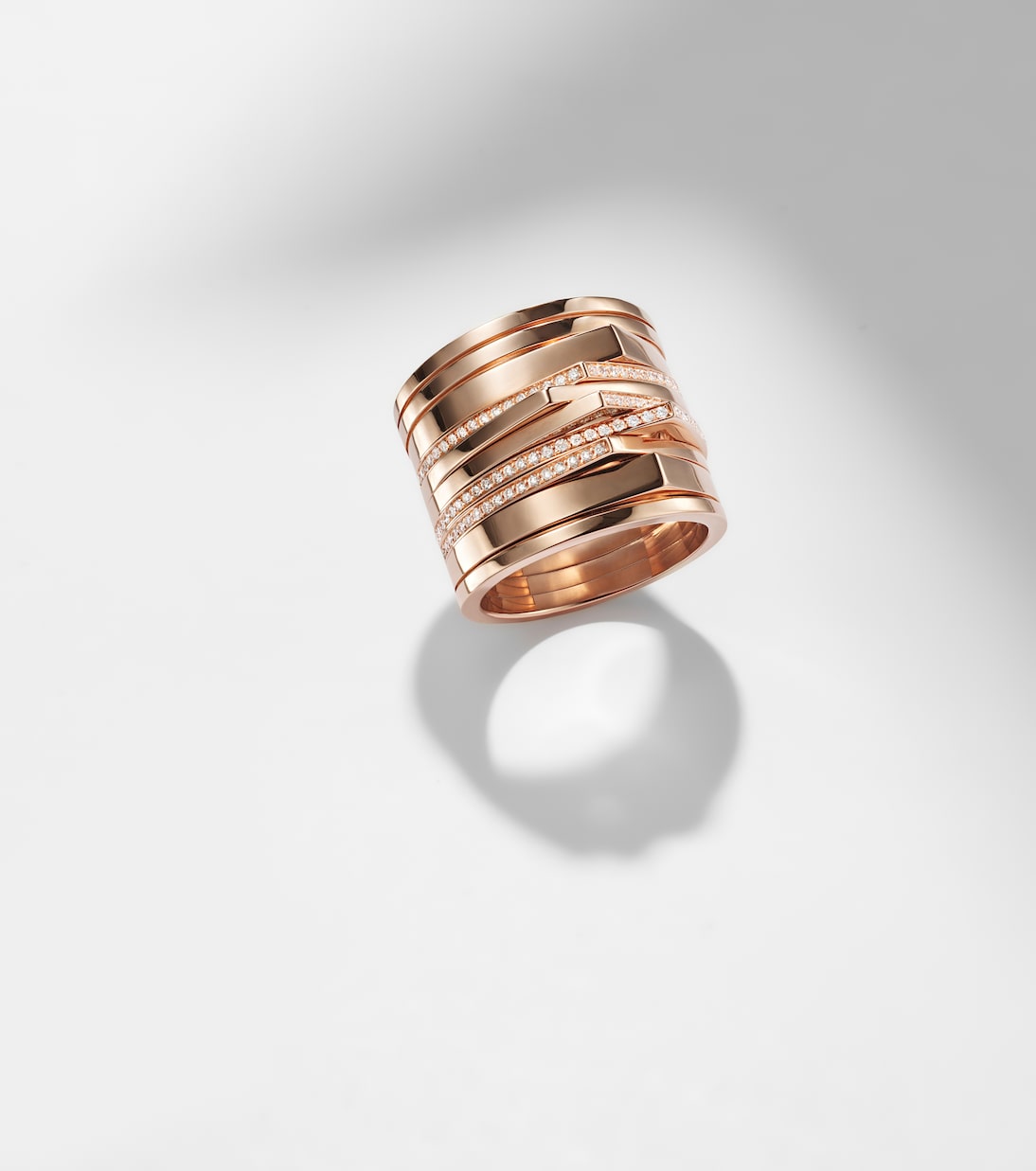 Antifer 18kt rose gold ring with diamonds | Repossi