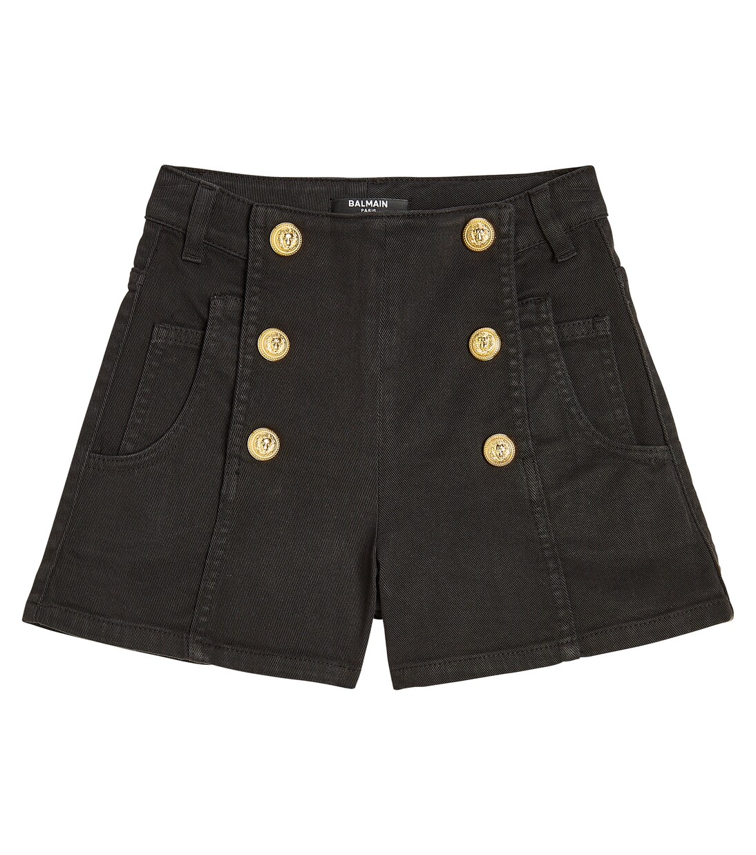 Button-embellished cotton-blend shorts | Balmain Kids