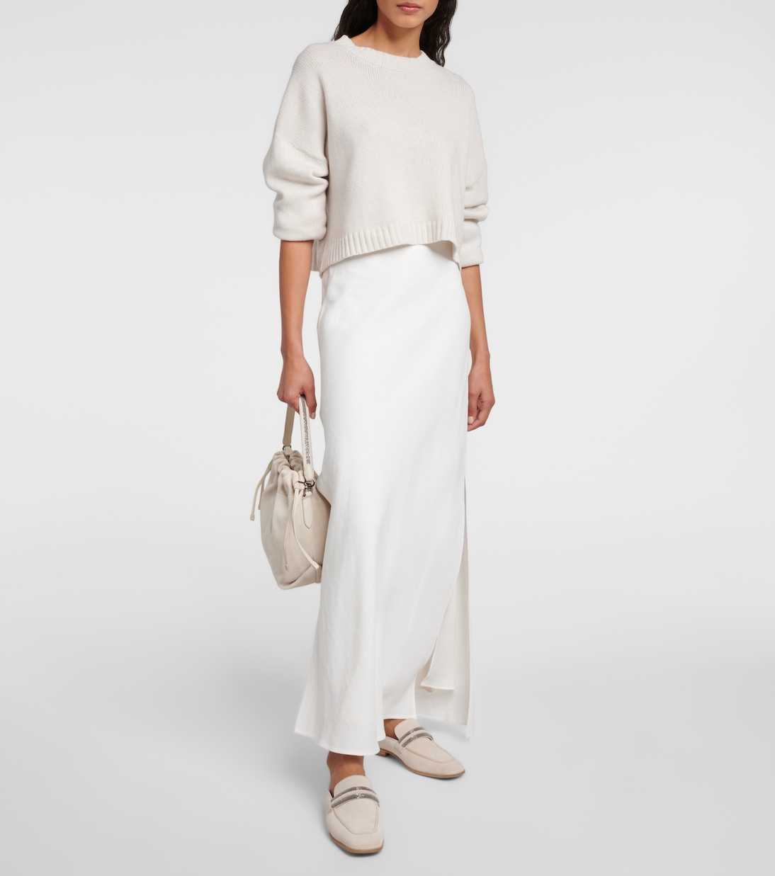 Twill maxi skirt | Brunello Cucinelli