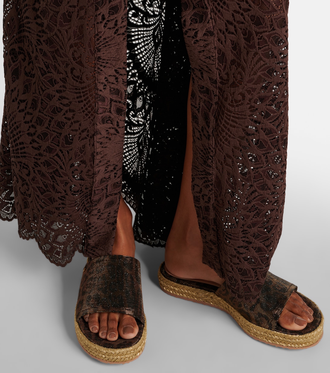 Leopard-print platform espadrille slides | Gianvito Rossi