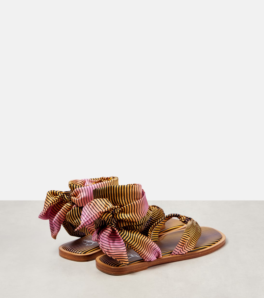 Nilo Du Désert striped crêpe satin sandals | Christian Louboutin