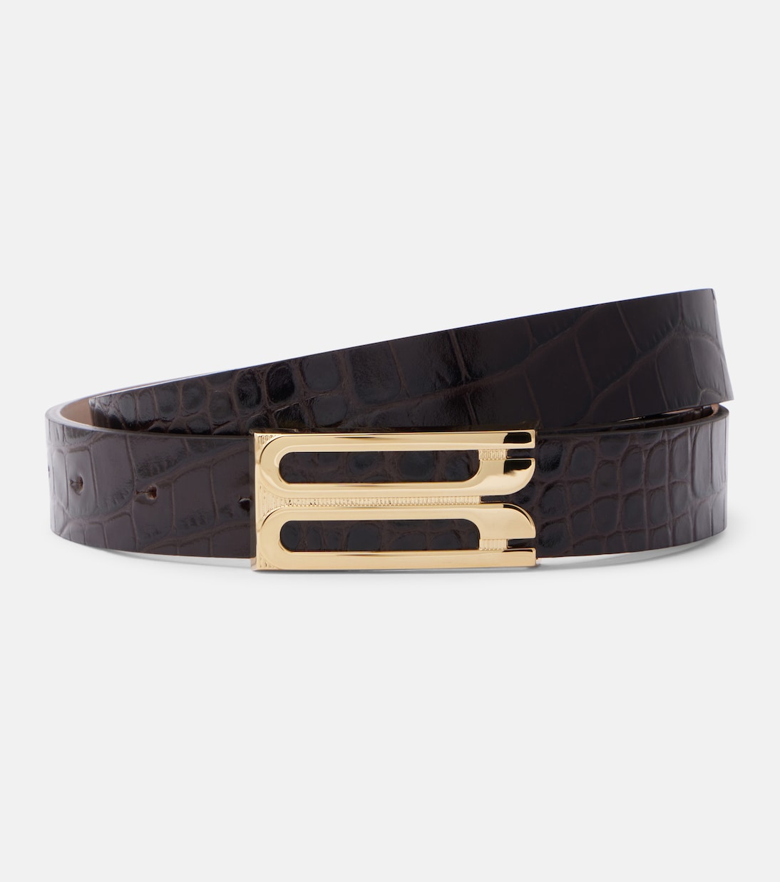 Croc-effect leather belt | Victoria Beckham