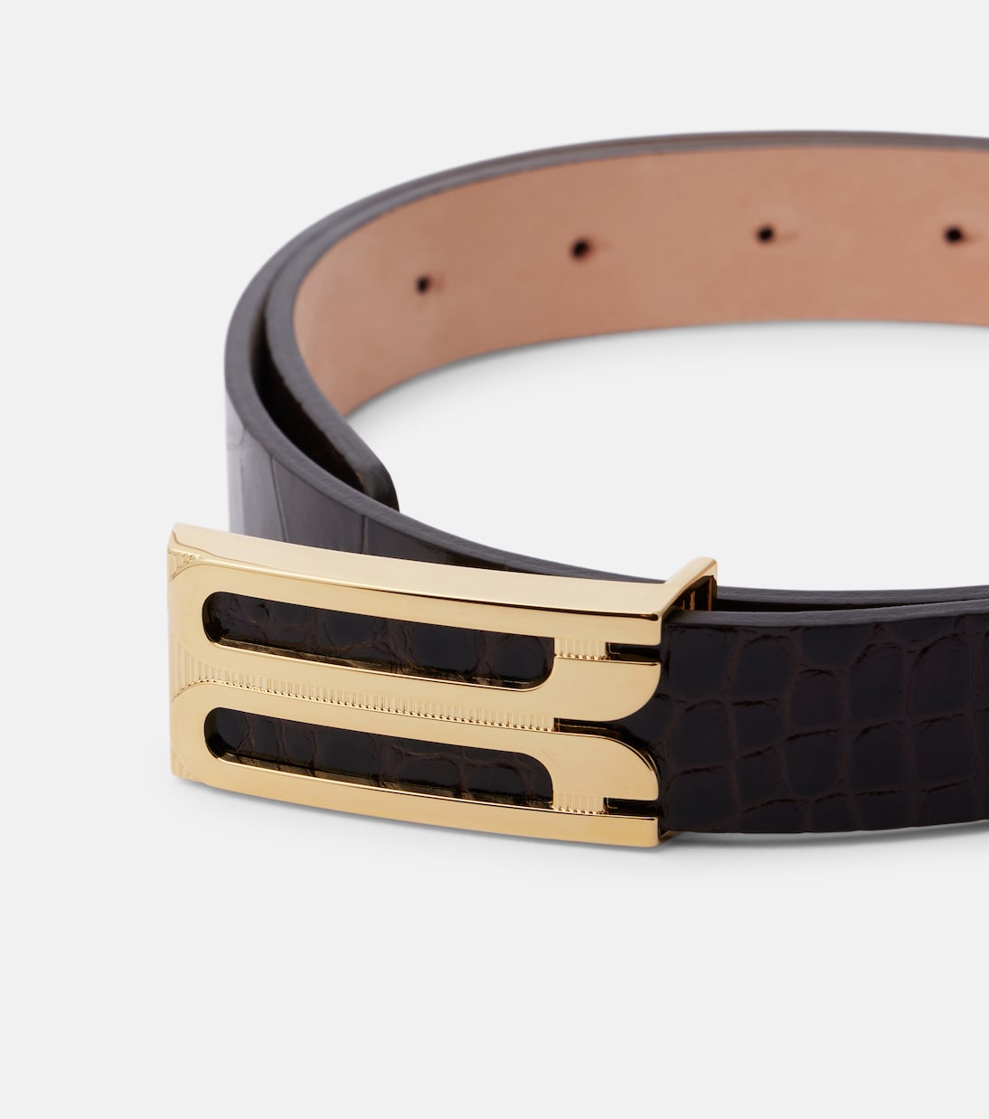 Croc-effect leather belt | Victoria Beckham