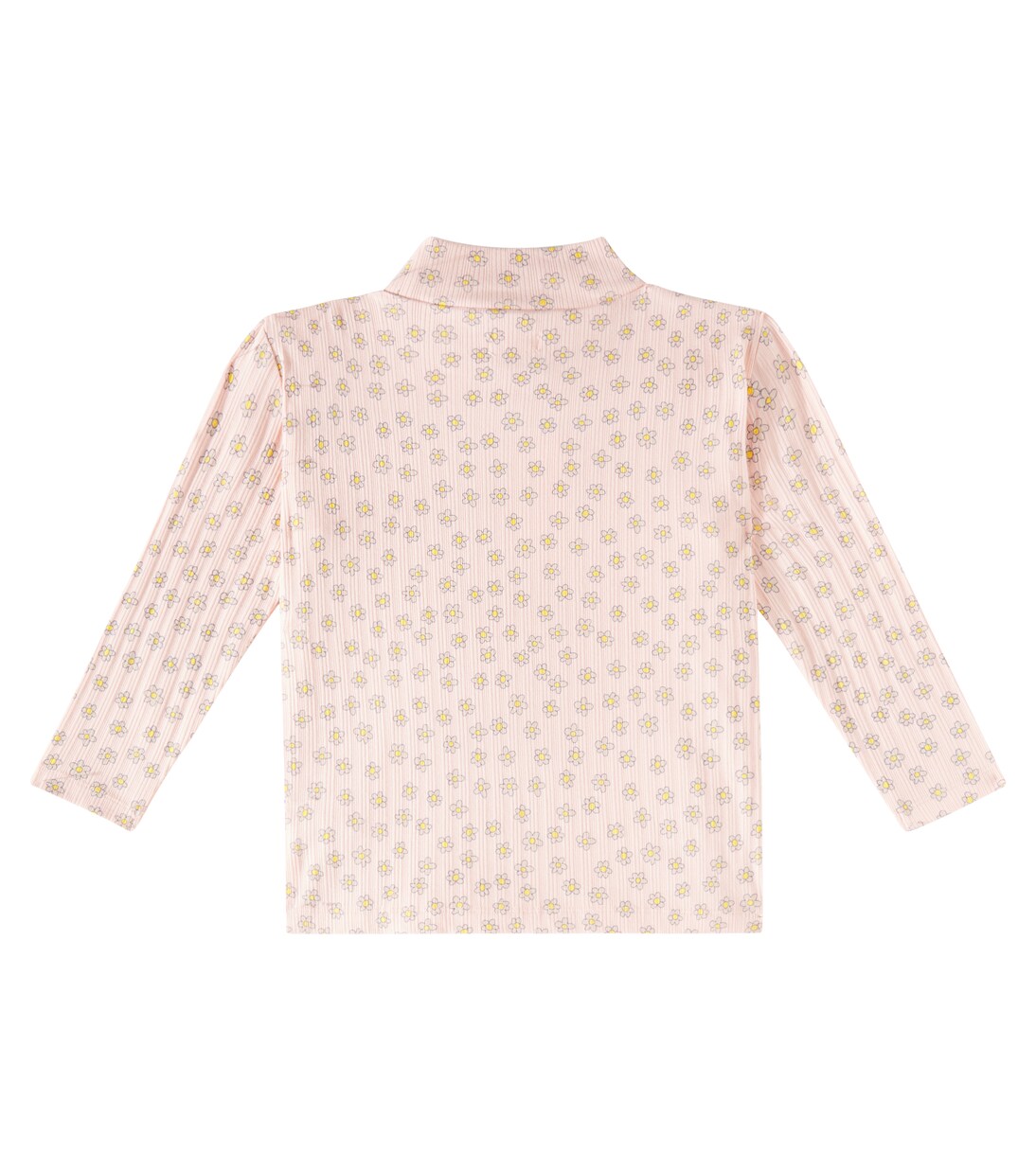 Daisies floral mock neck cotton top | Tinycottons