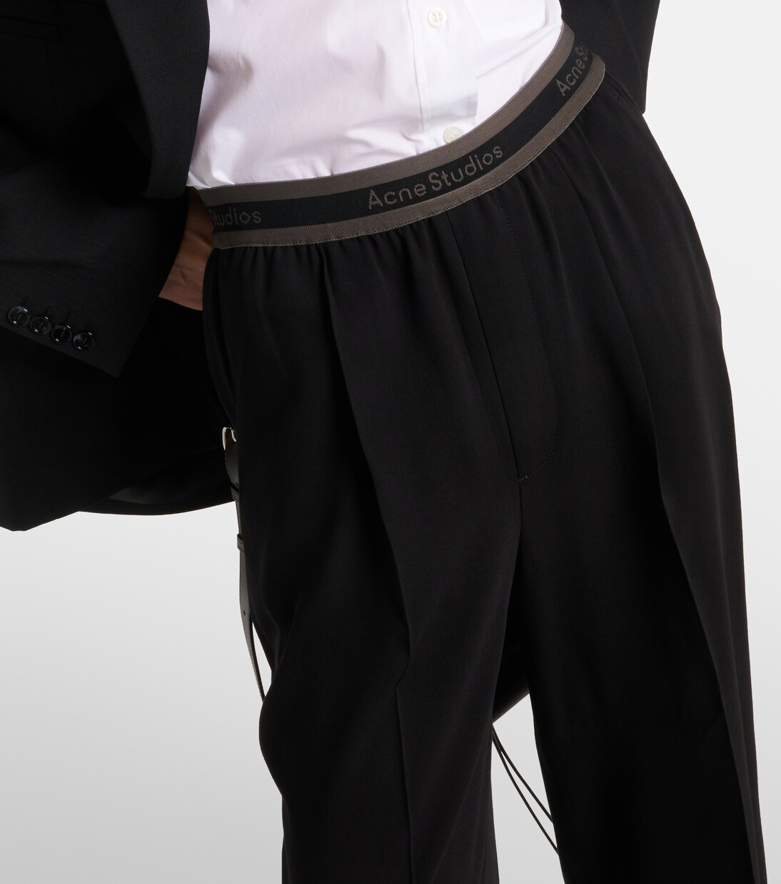 Pantalones anchos de tiro medio con logo | Acne Studios