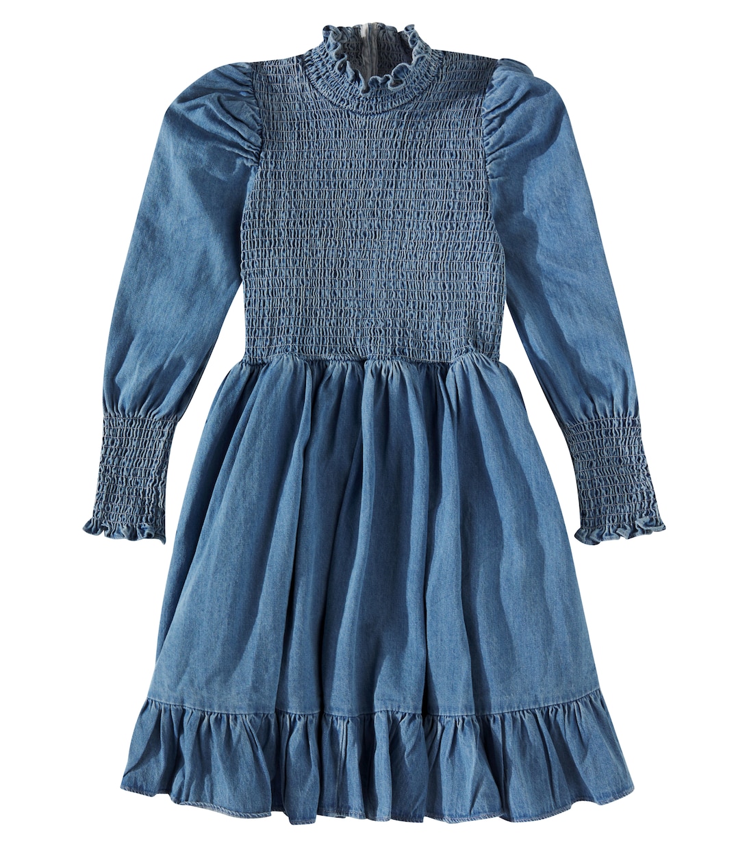 Shirred cotton chambray dress | Petite Amalie  