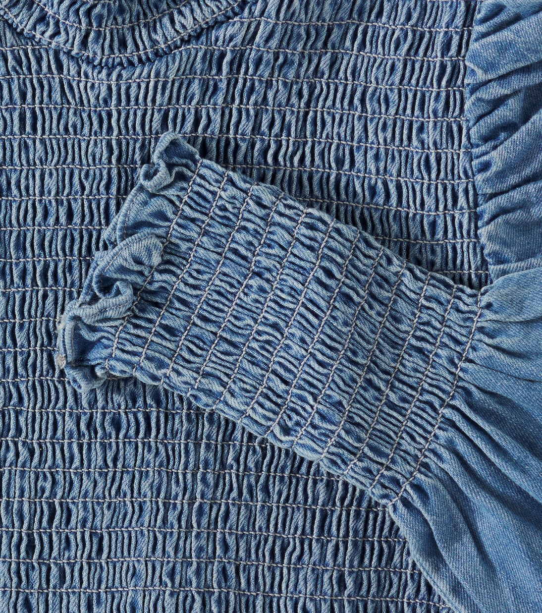 Shirred cotton chambray dress | Petite Amalie  