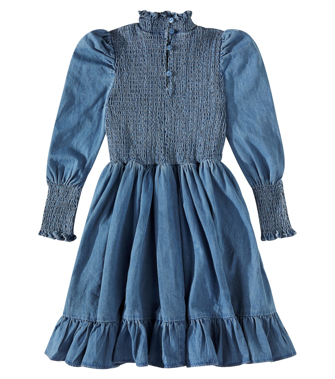 Shirred cotton chambray dress | Petite Amalie  