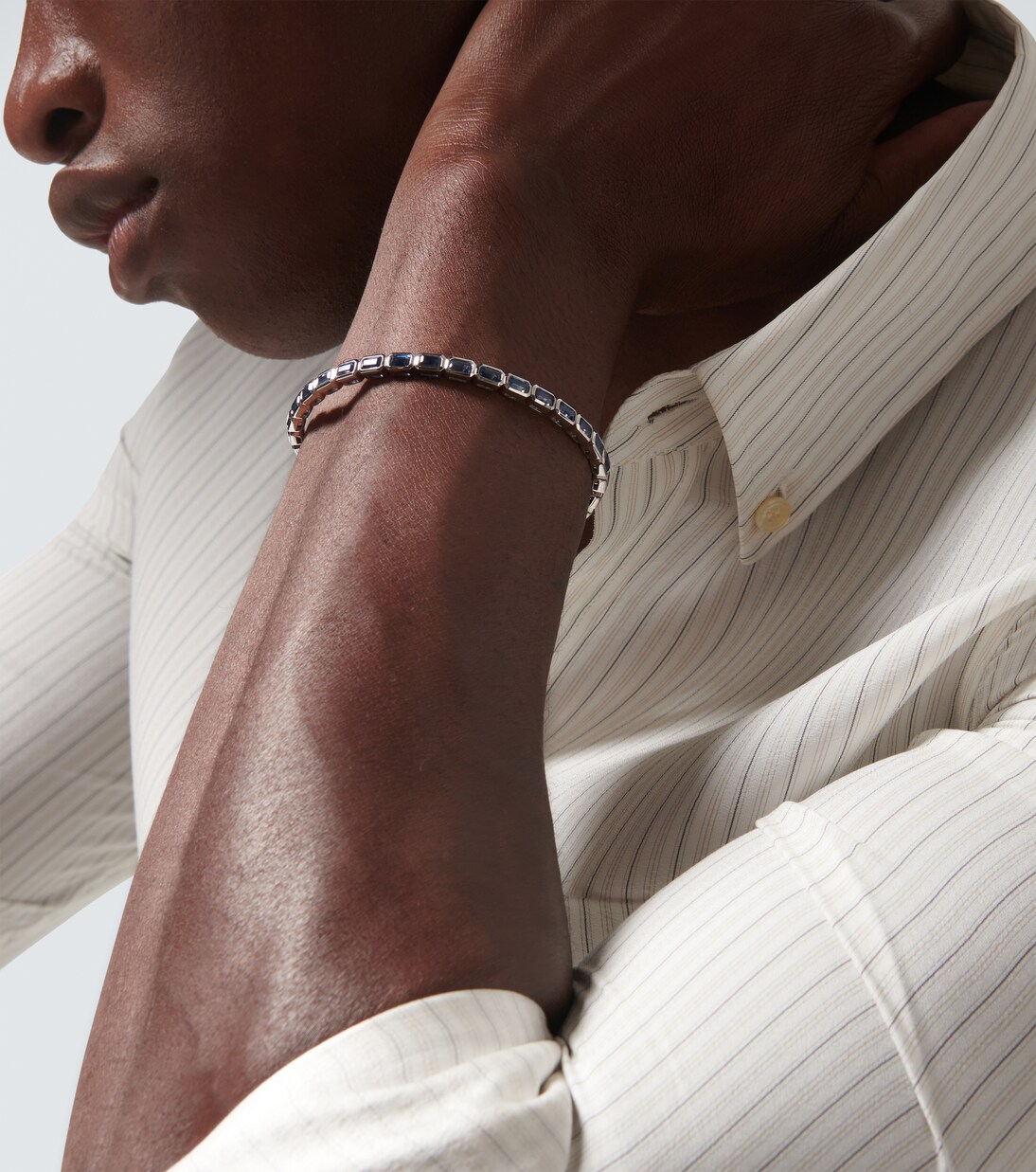 18kt white gold bracelet with sapphires and diamonds | Shay Jewelry