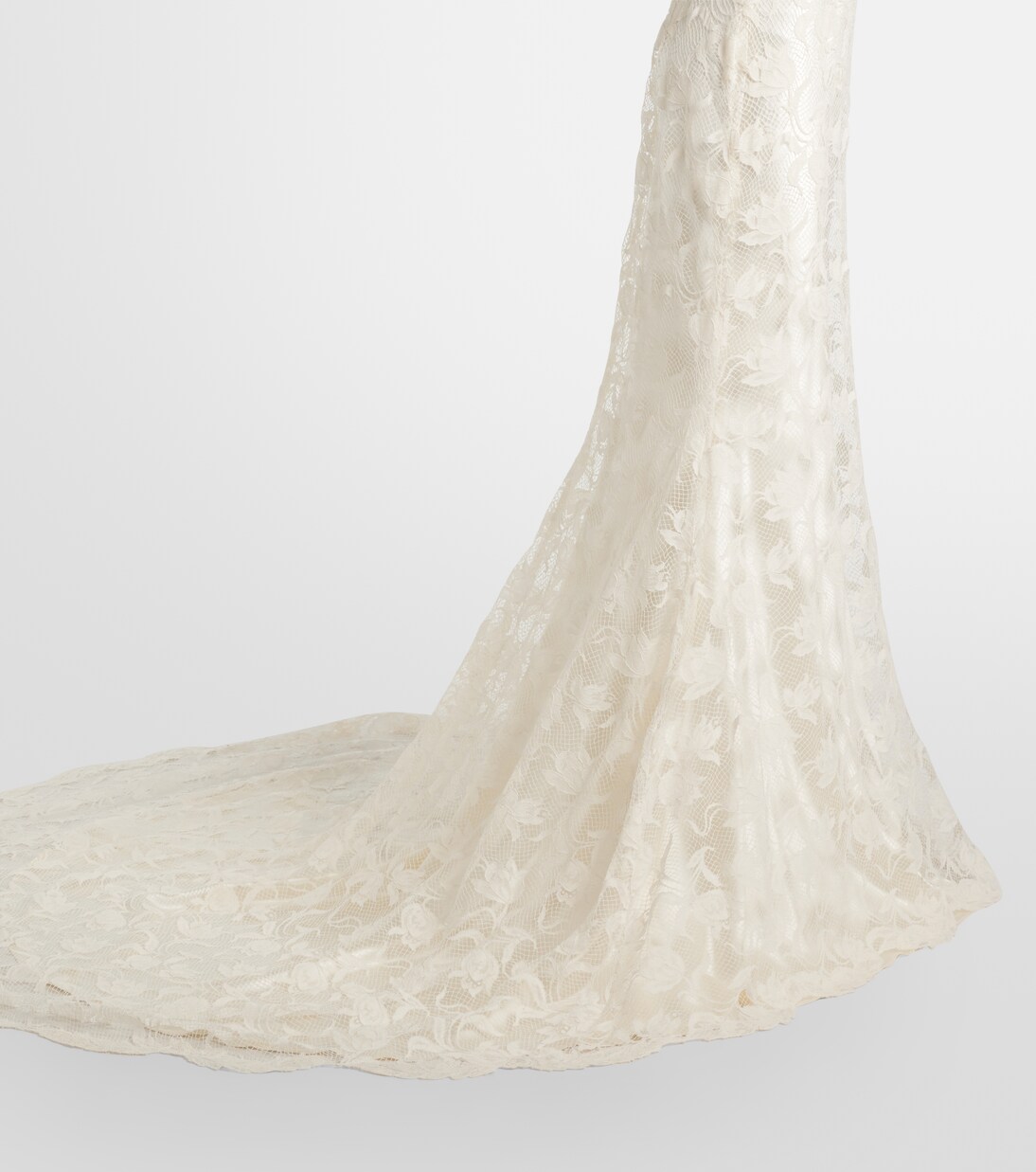 Bridal Adena floral lace-trimmed wool and silk gown | Danielle Frankel