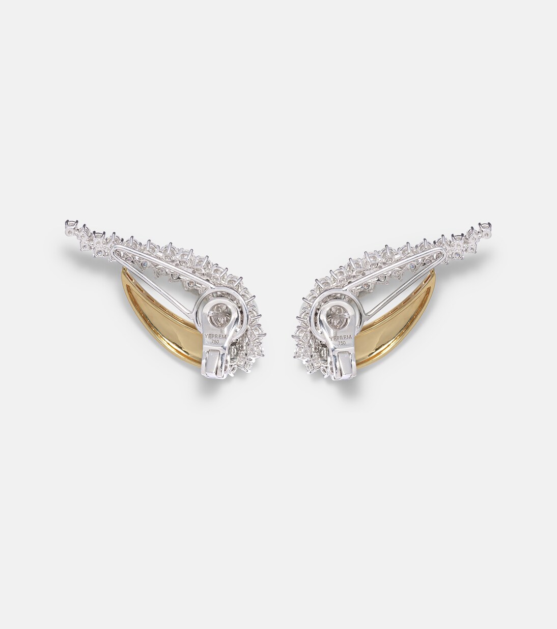 Golden Strada 18kt gold earrings with diamonds | Yeprem