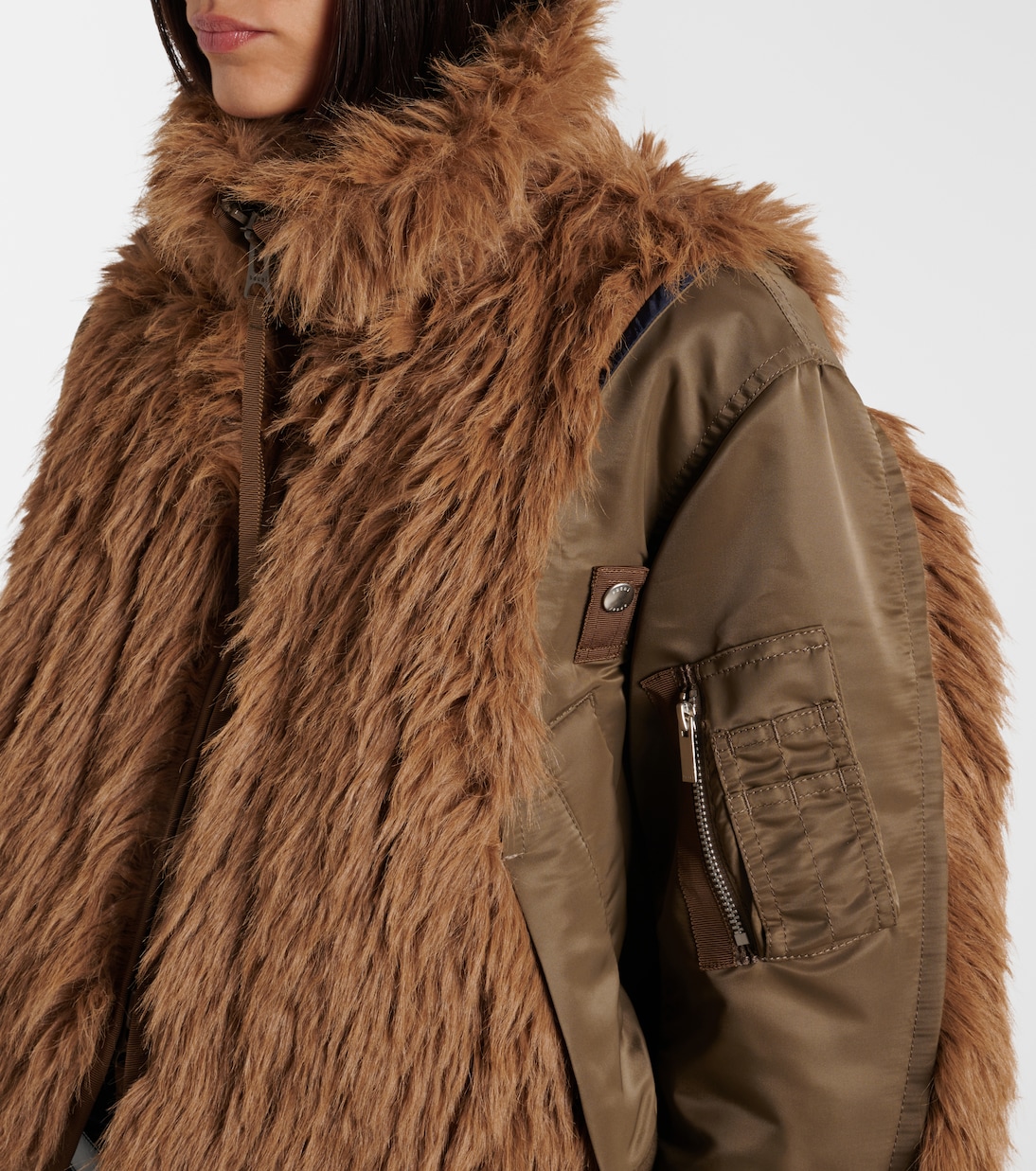 Jacke mit Faux Fur | Sacai