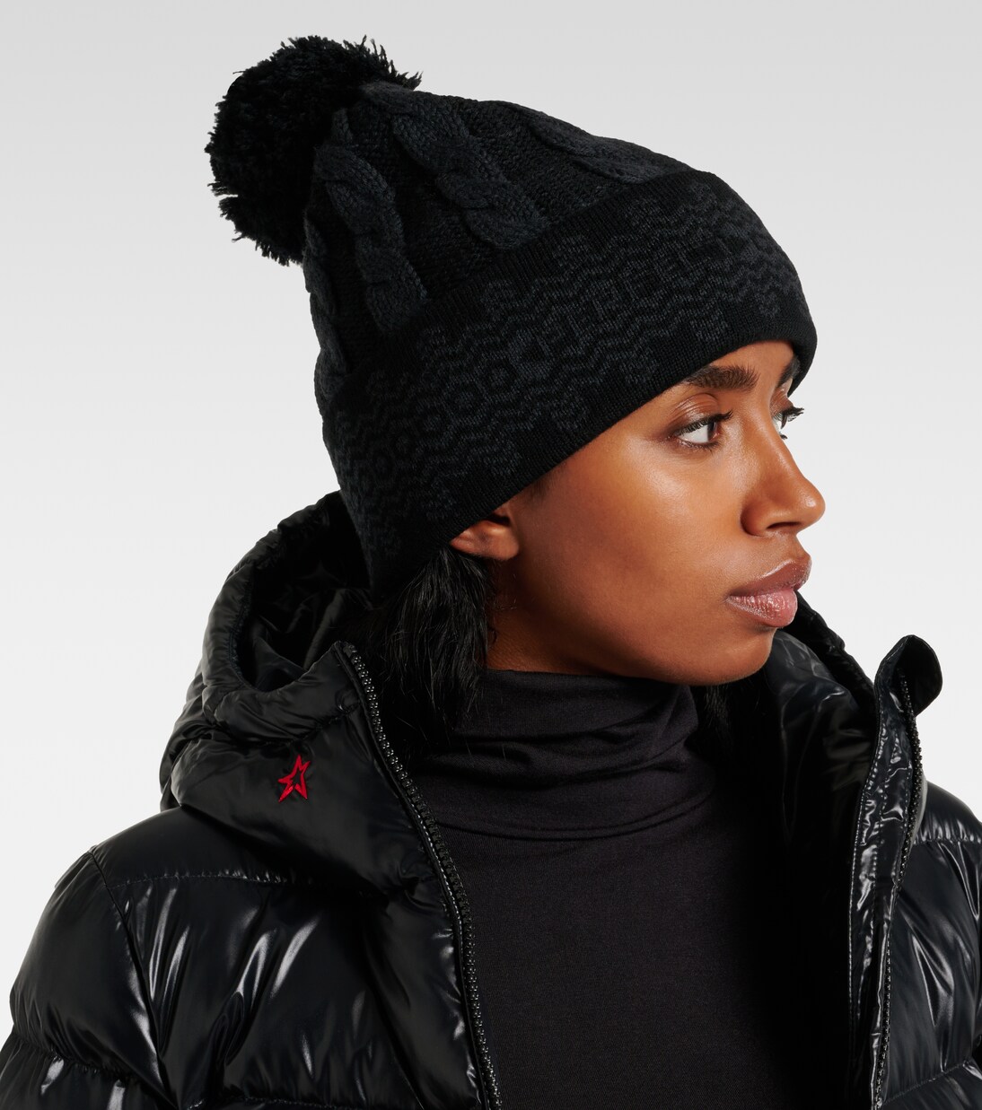 Bobble cable-knit wool beanie | Perfect Moment