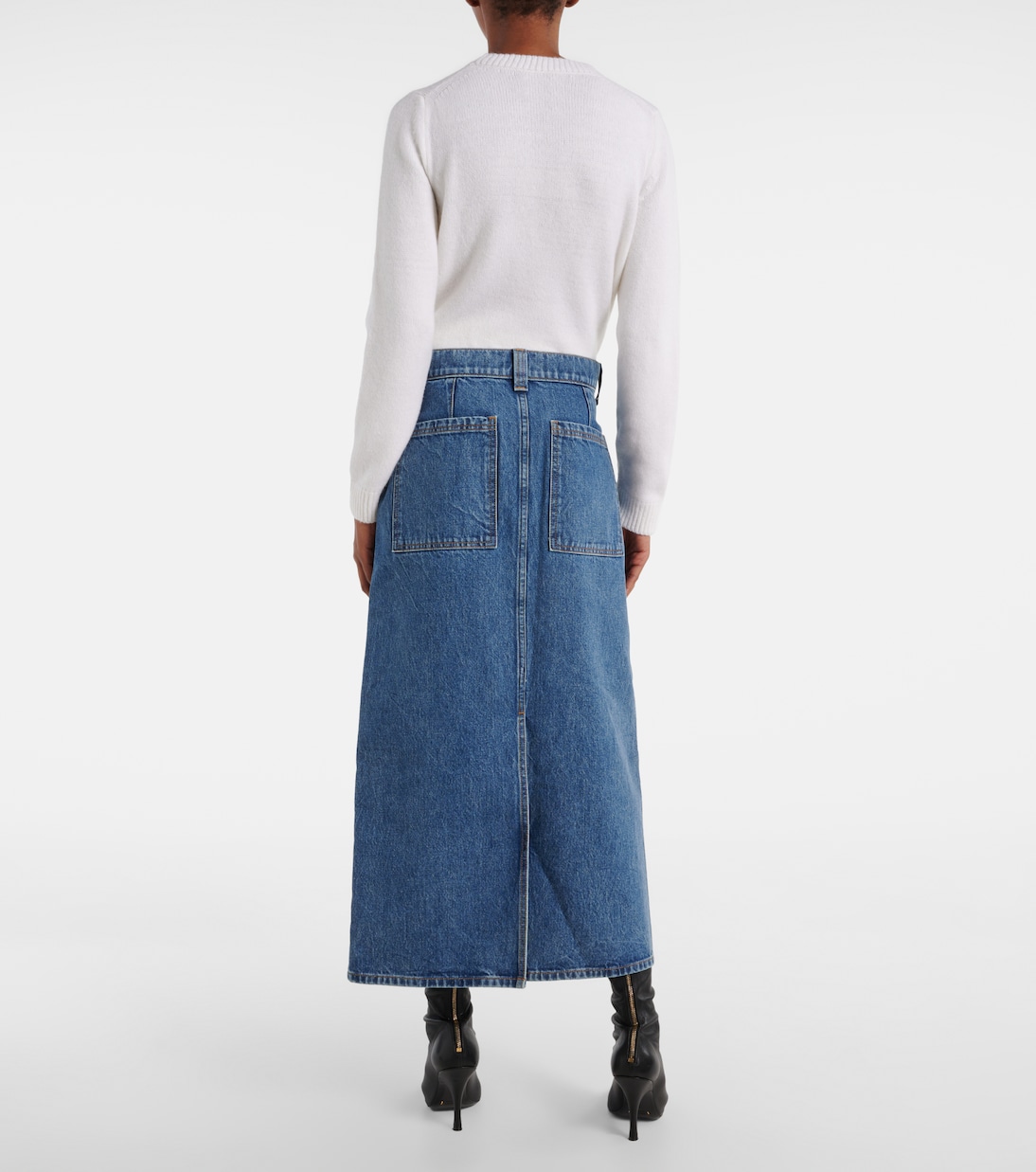 Falda larga Genevieve de denim | Khaite