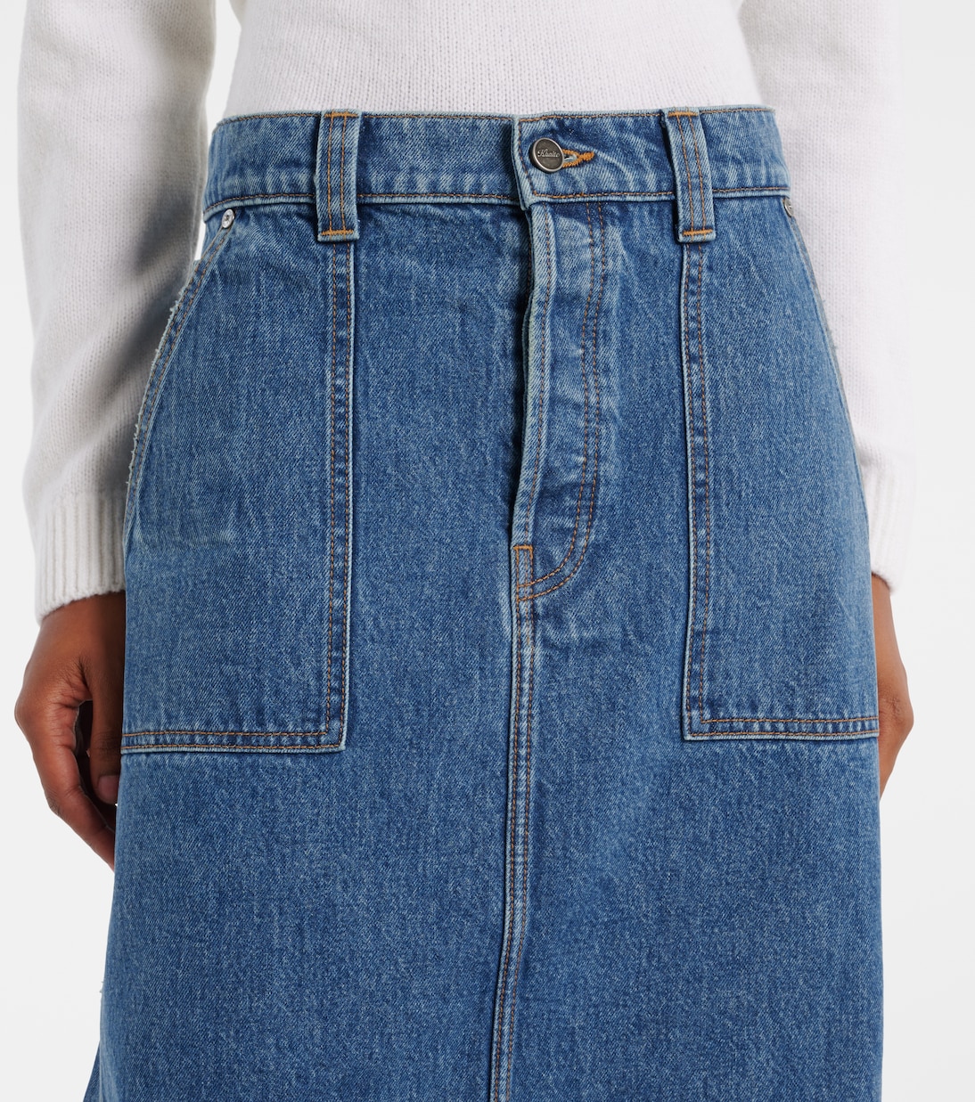 Falda larga Genevieve de denim | Khaite