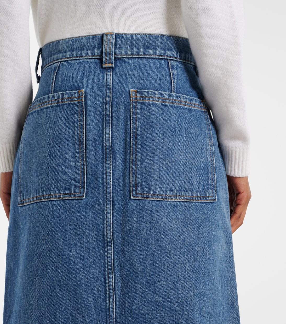 Falda larga Genevieve de denim | Khaite