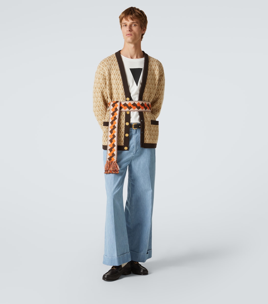 Fringed jacquard scarf | Valentino Garavani