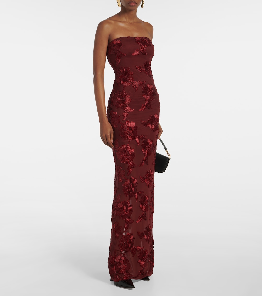 Besticktes Maxikleid aus Mesh | Rotate