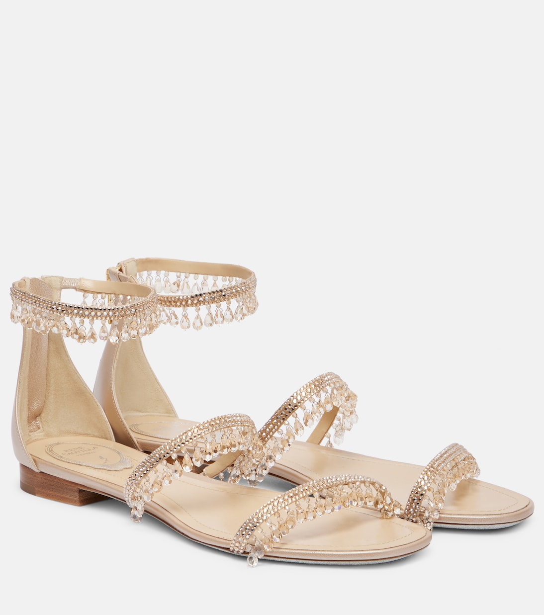 Sandalen Chandelier aus Satin mit Kristallen | Rene Caovilla