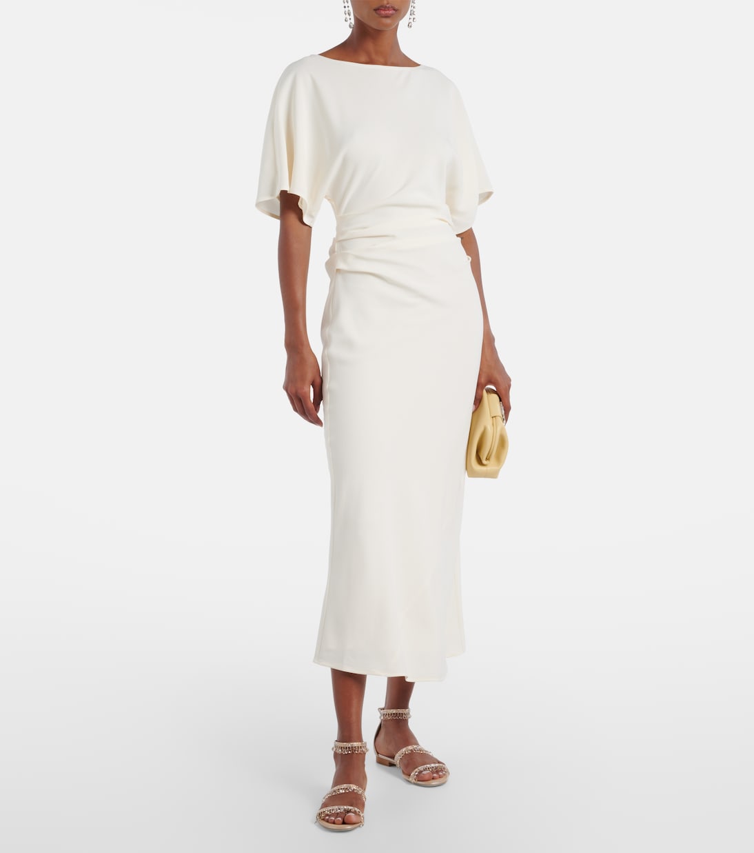 Sandalen Chandelier aus Satin mit Kristallen | Rene Caovilla