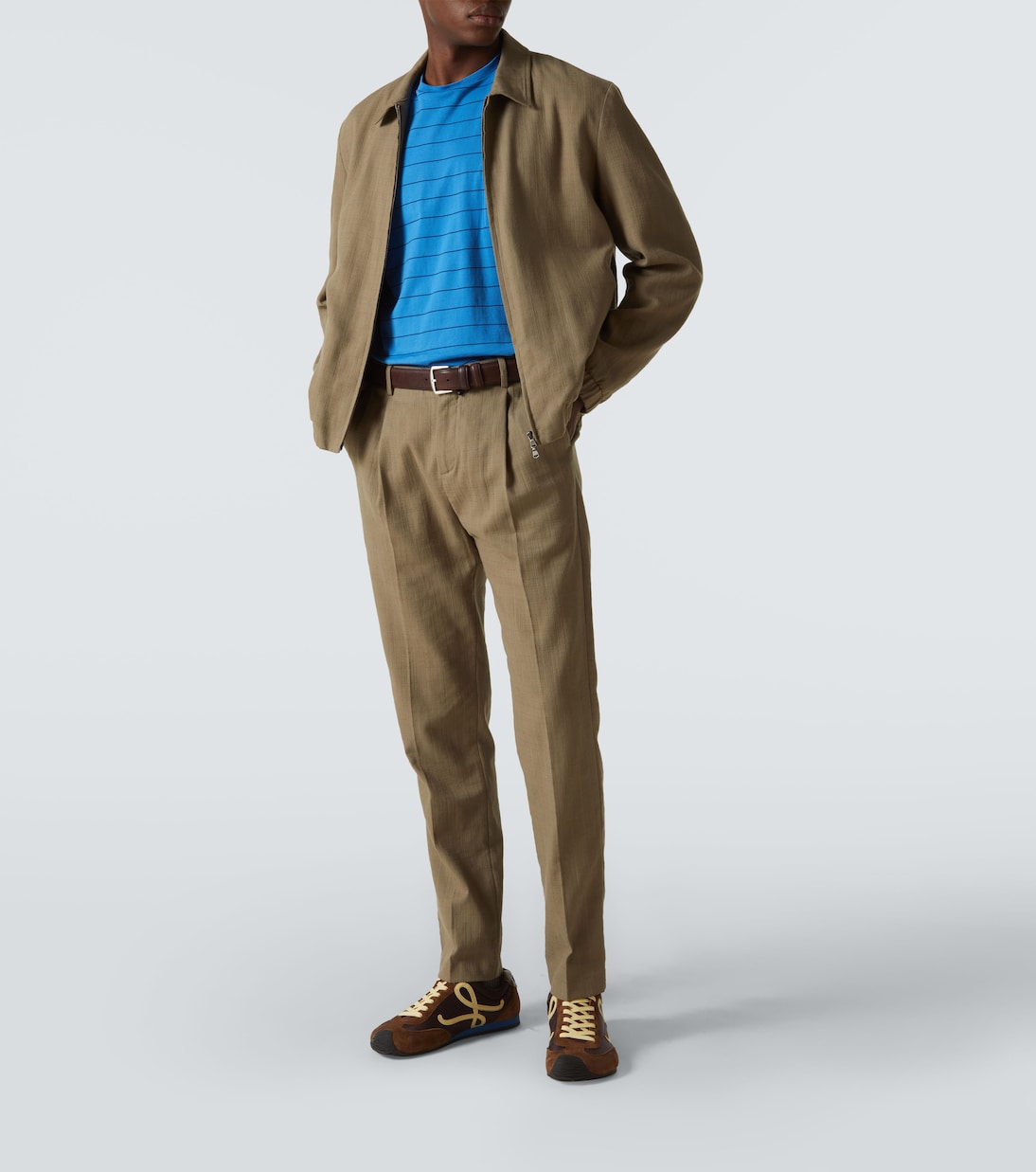 Striped cotton tapered pants | Sunspel