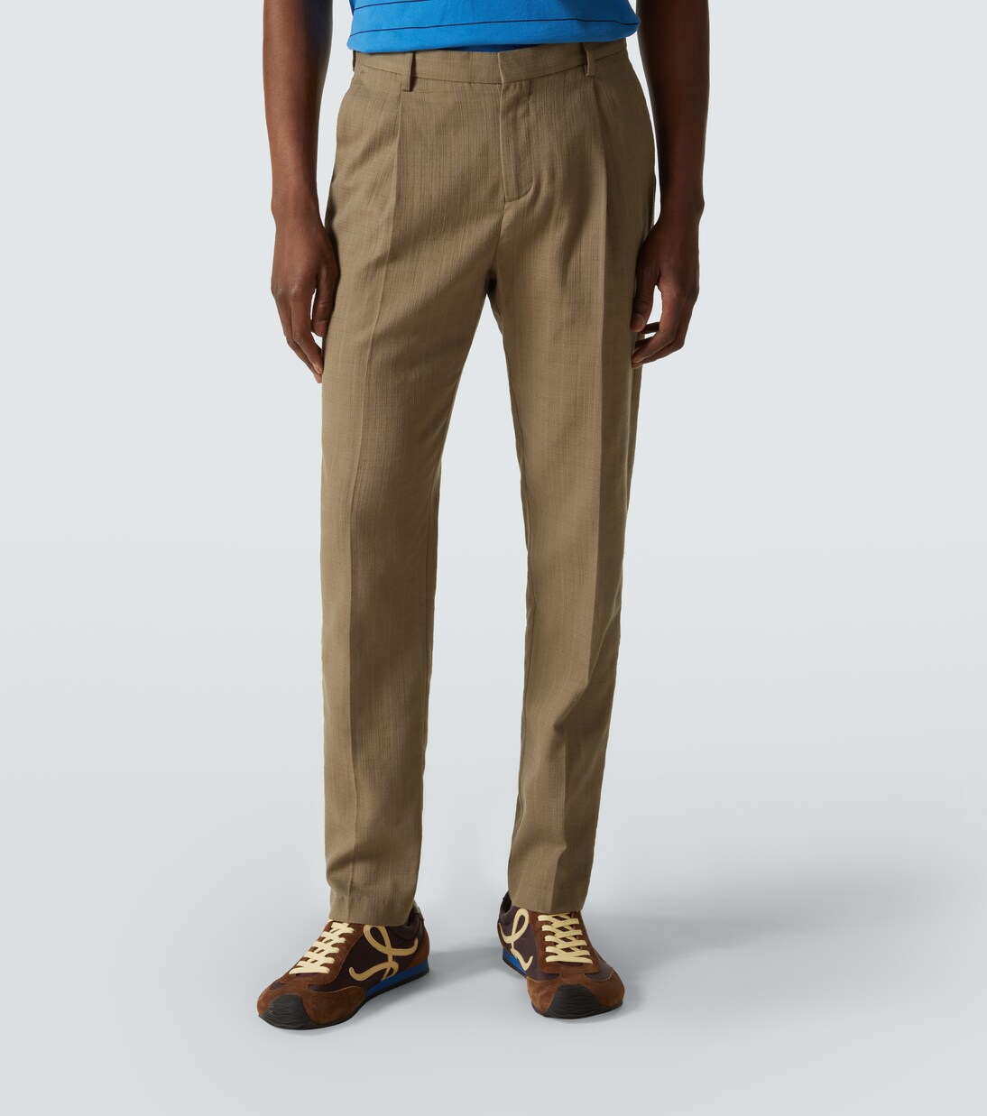 Striped cotton tapered pants | Sunspel