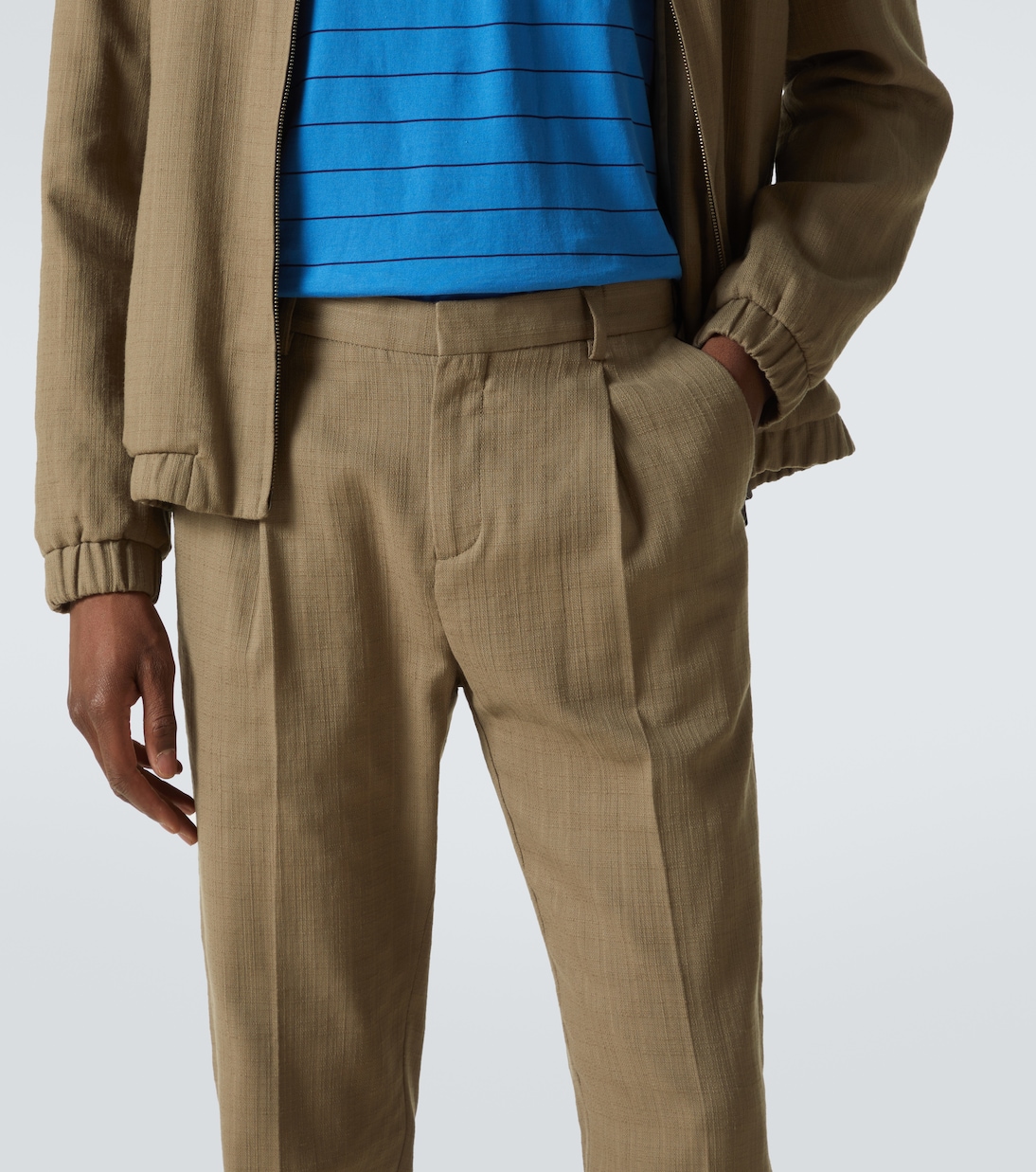 Striped cotton tapered pants | Sunspel