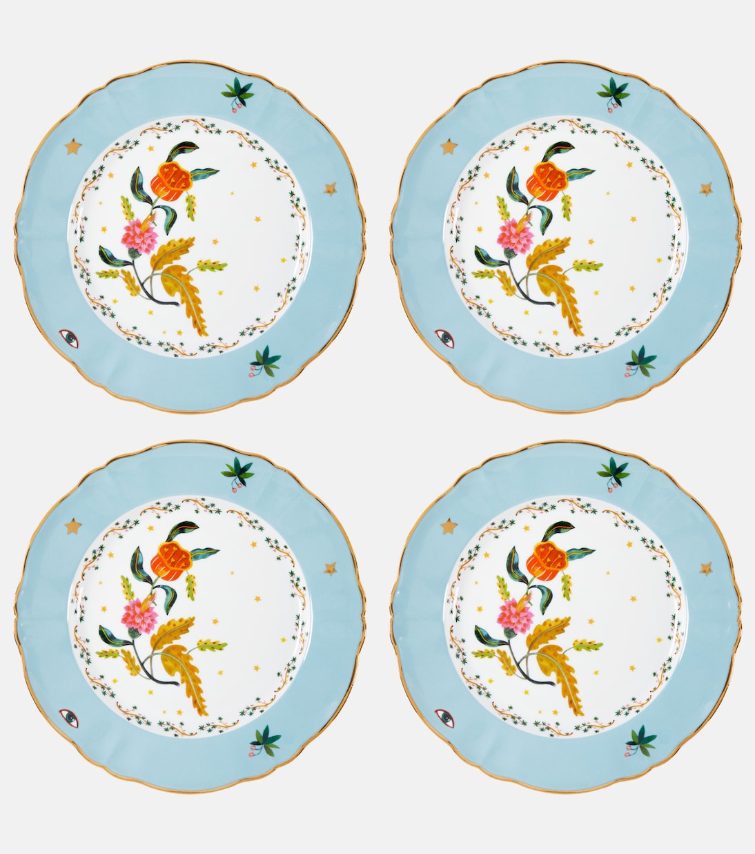Fabula Profumo set of 4 porcelain dinner plates | Bitossi