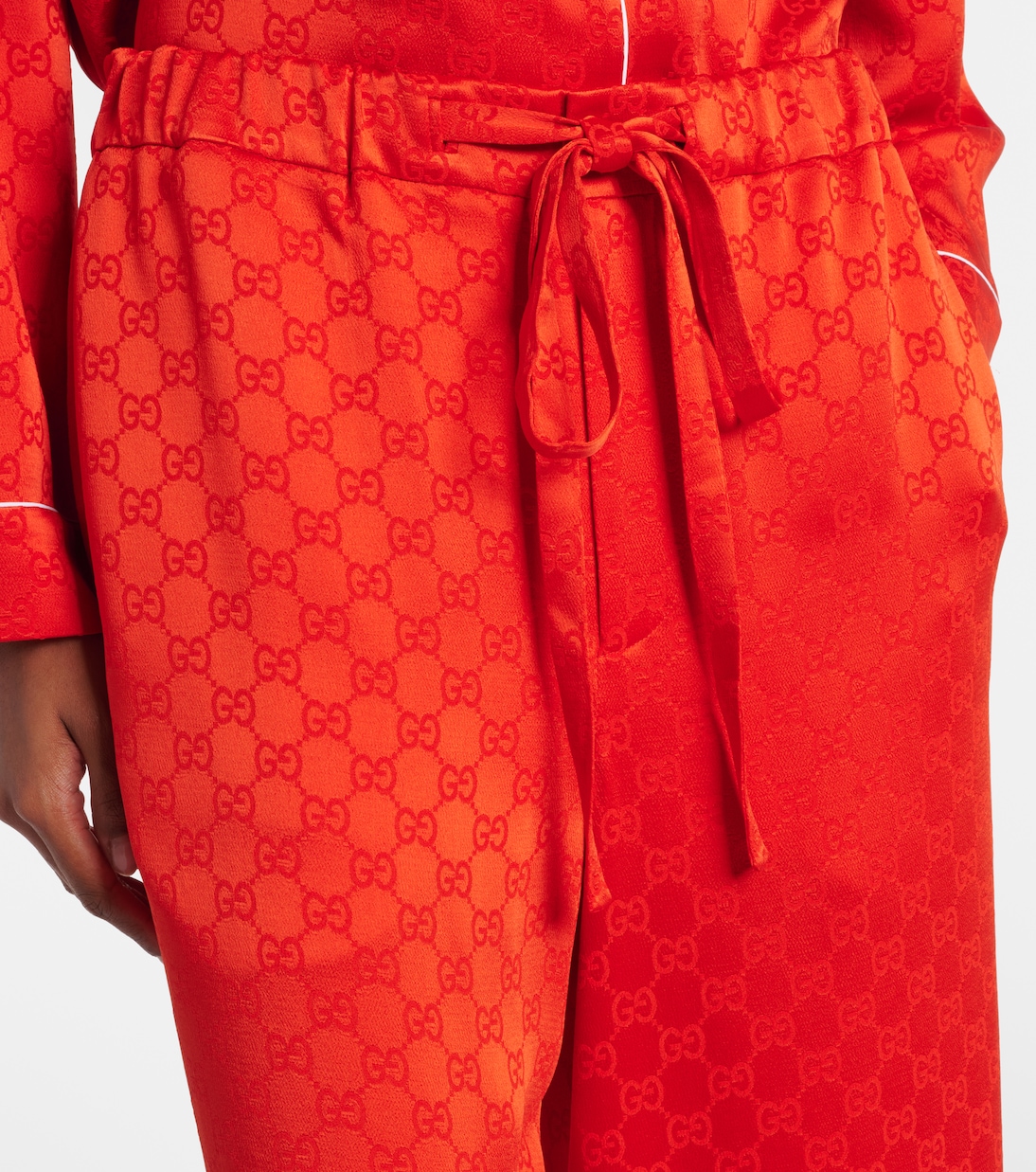 Weite Hose GG aus Satin | Gucci