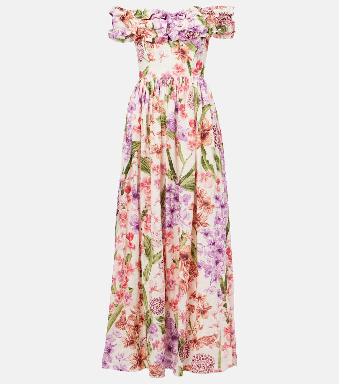 Espliego floral linen maxi dress | Agua by Agua Bendita