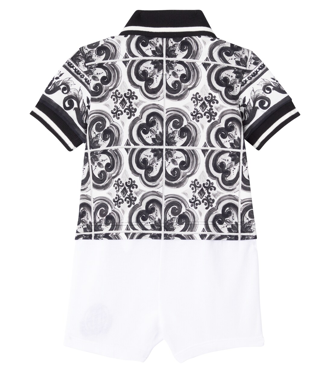Baby Majolica cotton piqué playsuit | Dolce&Gabbana Kids