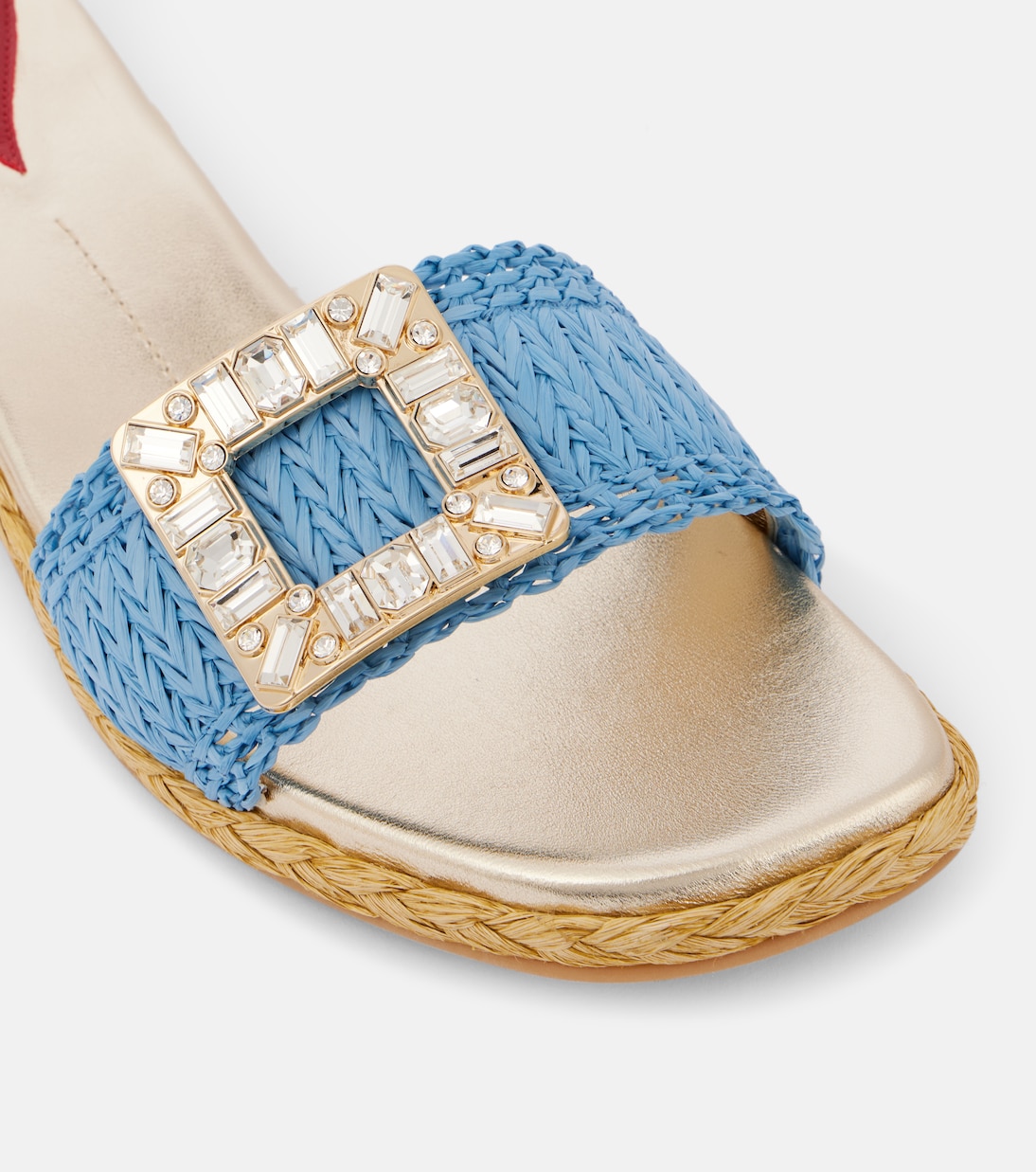 Espa embellished raffia slides | Roger Vivier