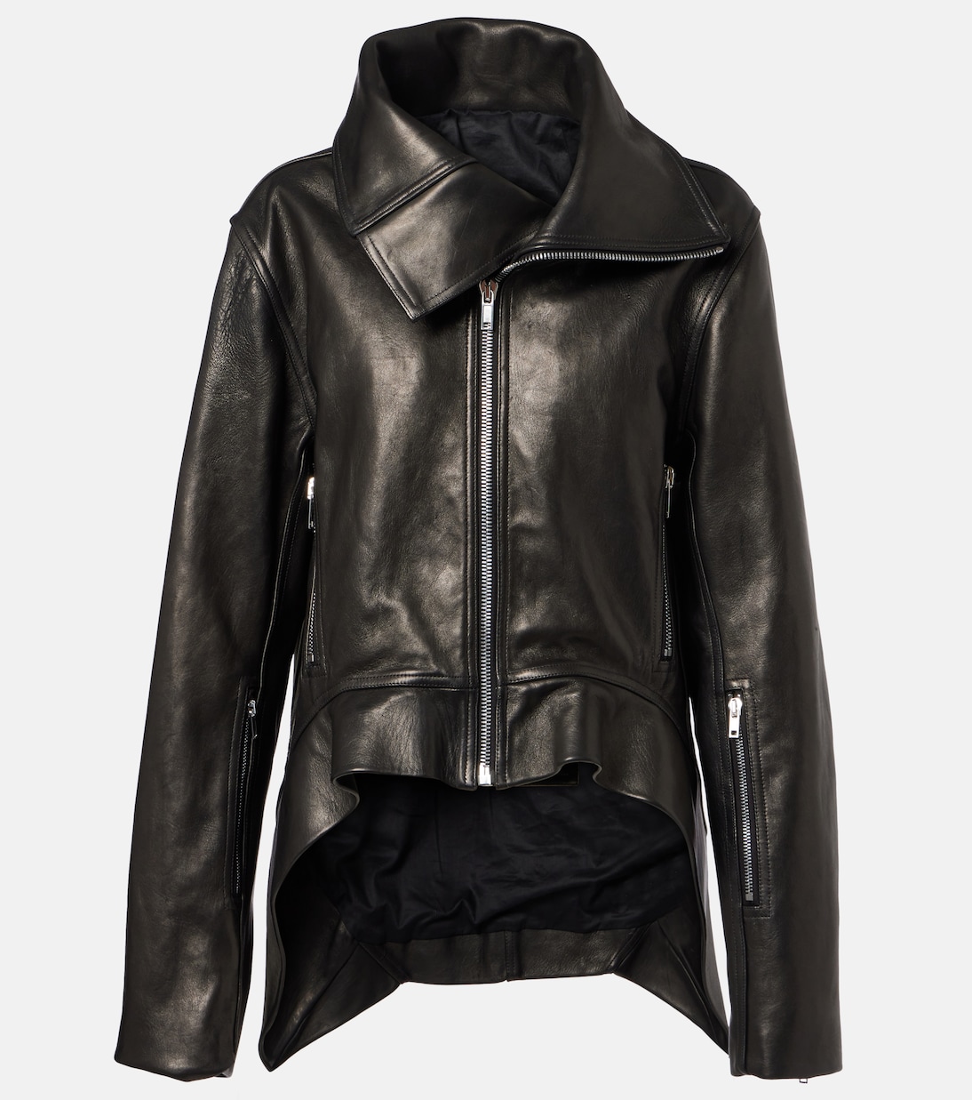 Asymmetric leather jacket | Rick Owens