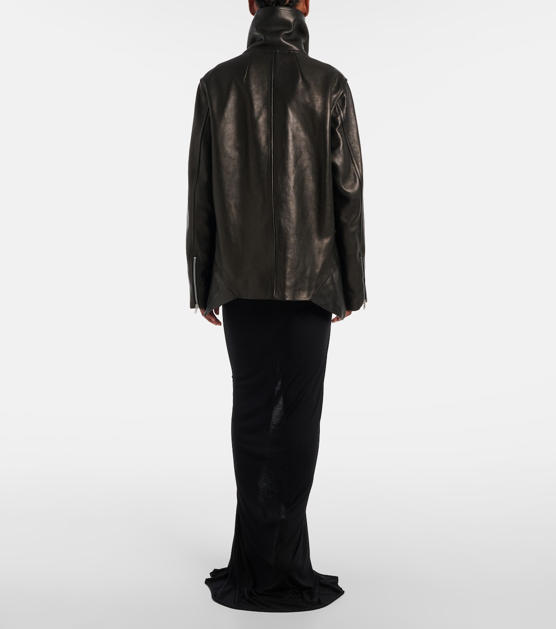 Asymmetric leather jacket | Rick Owens