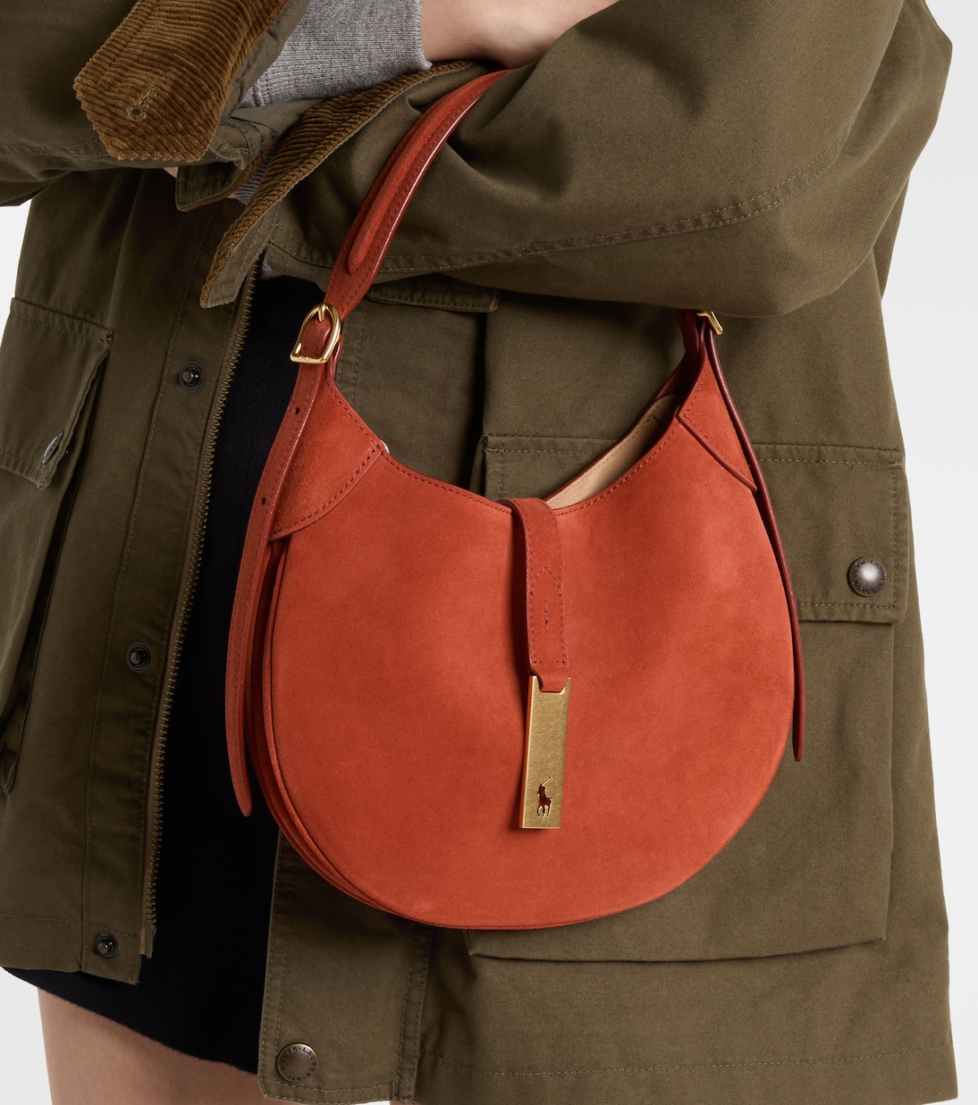 Sac Polo Id Medium en daim | Polo Ralph Lauren