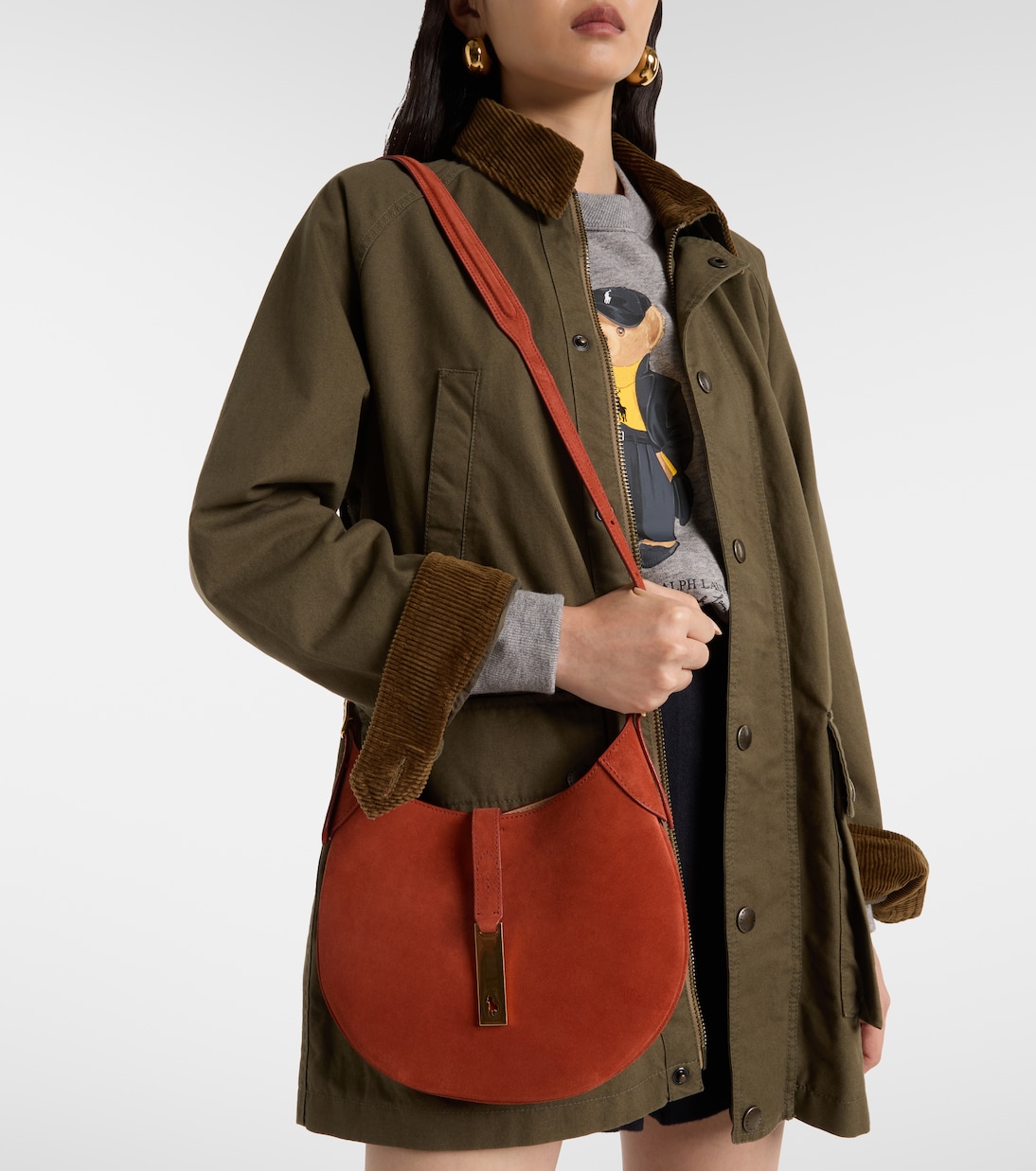 Sac Polo Id Medium en daim | Polo Ralph Lauren