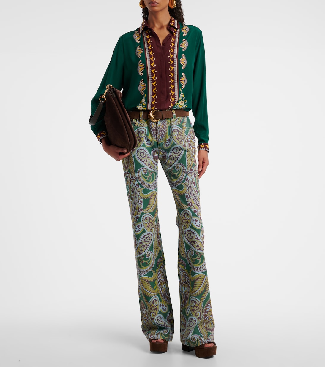 Jeans bootcut de tiro alto con paisley | Etro