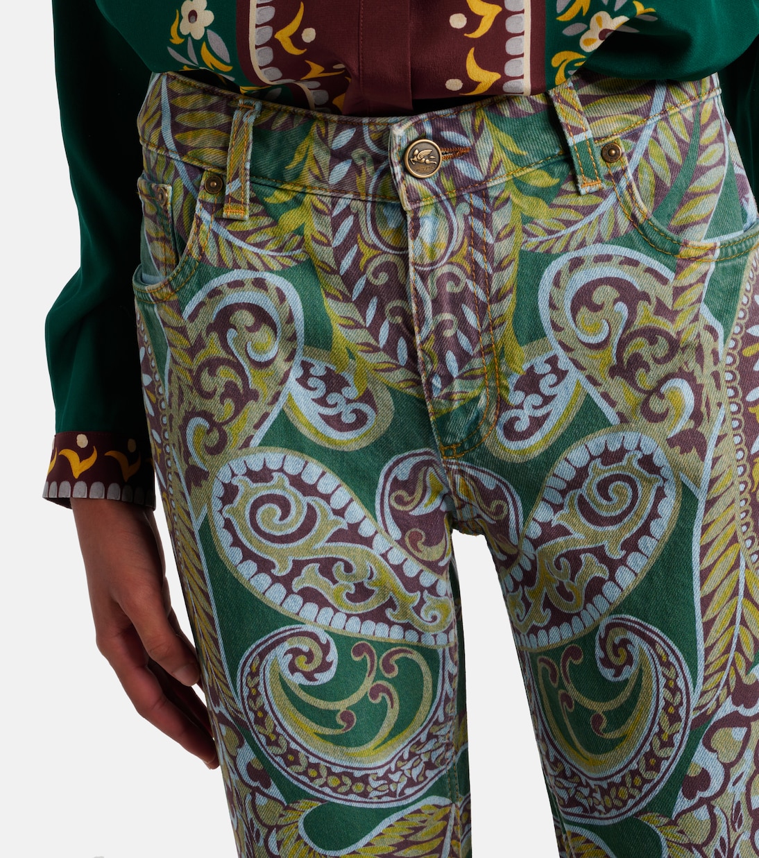 Jeans bootcut de tiro alto con paisley | Etro
