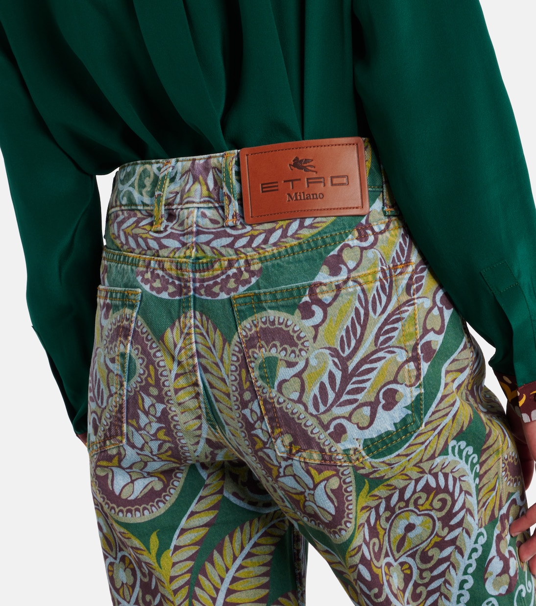 Jeans bootcut de tiro alto con paisley | Etro