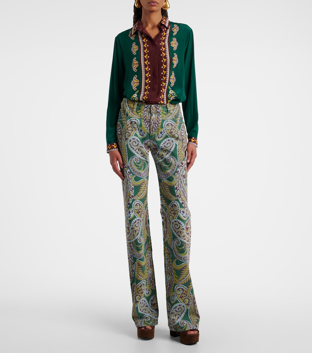 Jeans bootcut de tiro alto con paisley | Etro
